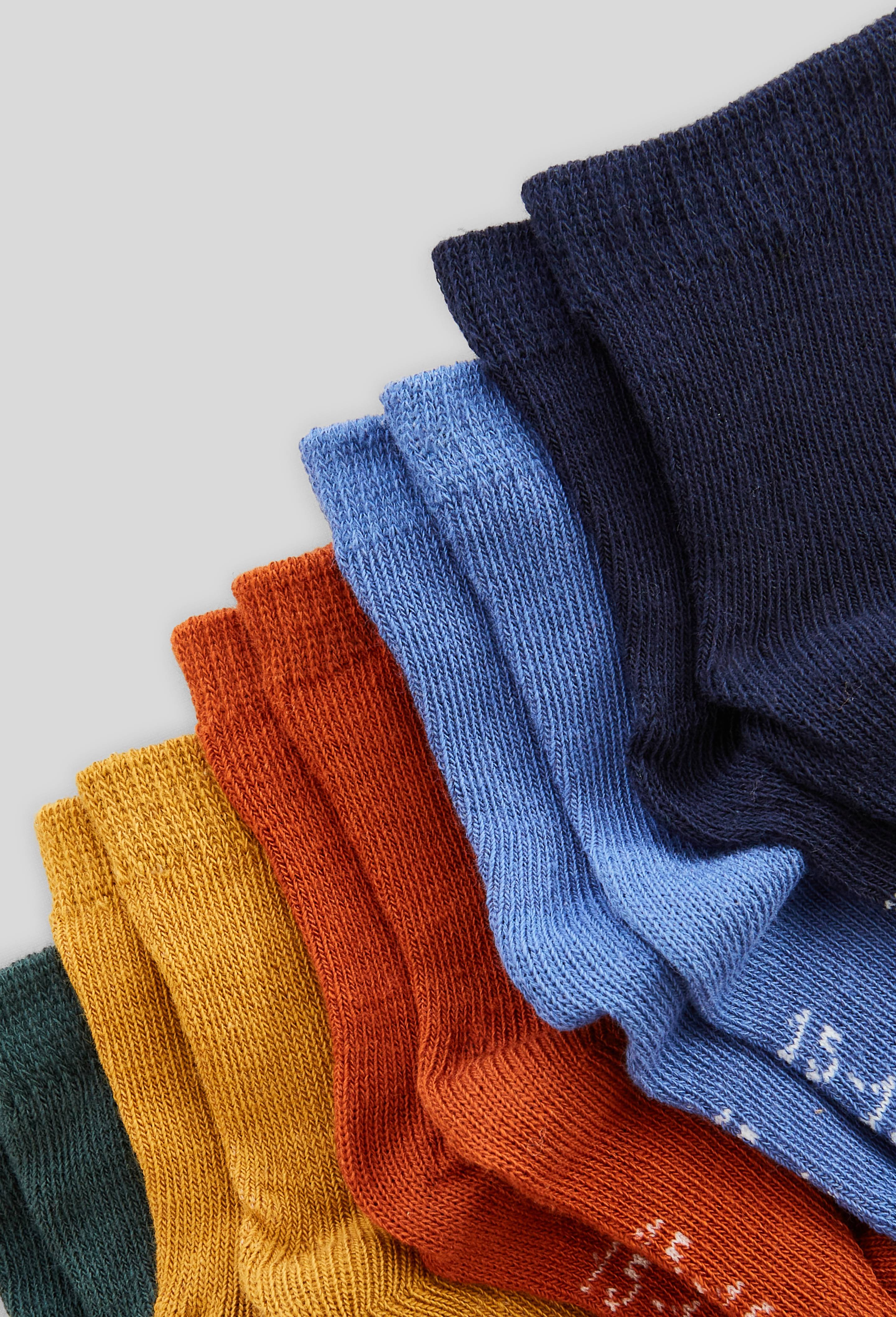 Lot de 5 paires de chaussettes unies contenant du coton BIO, Vert fonc&eacute;, large image number 1