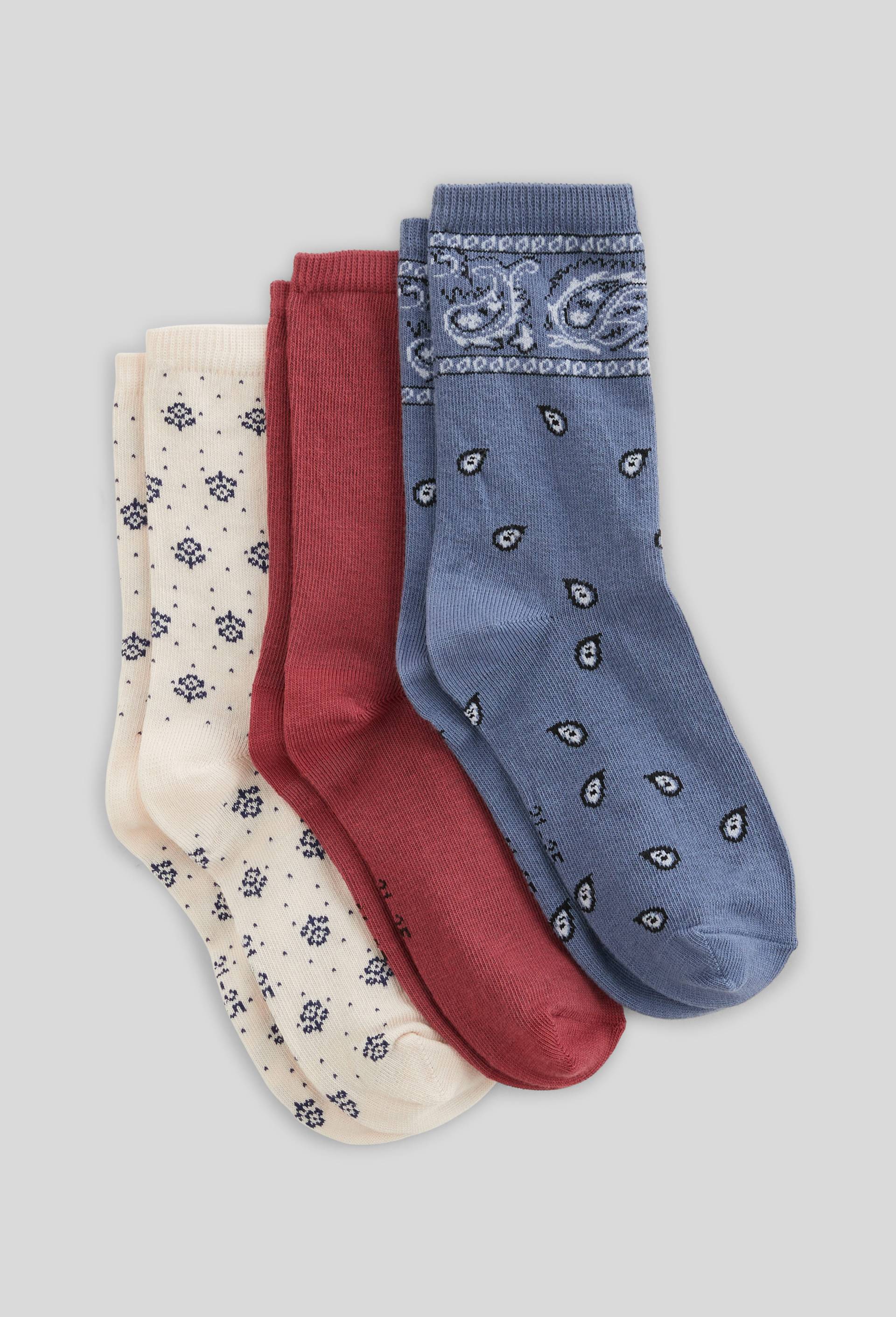 Lot de 3 paires de chaussettes, Rouge fonc&eacute;, large image number 0