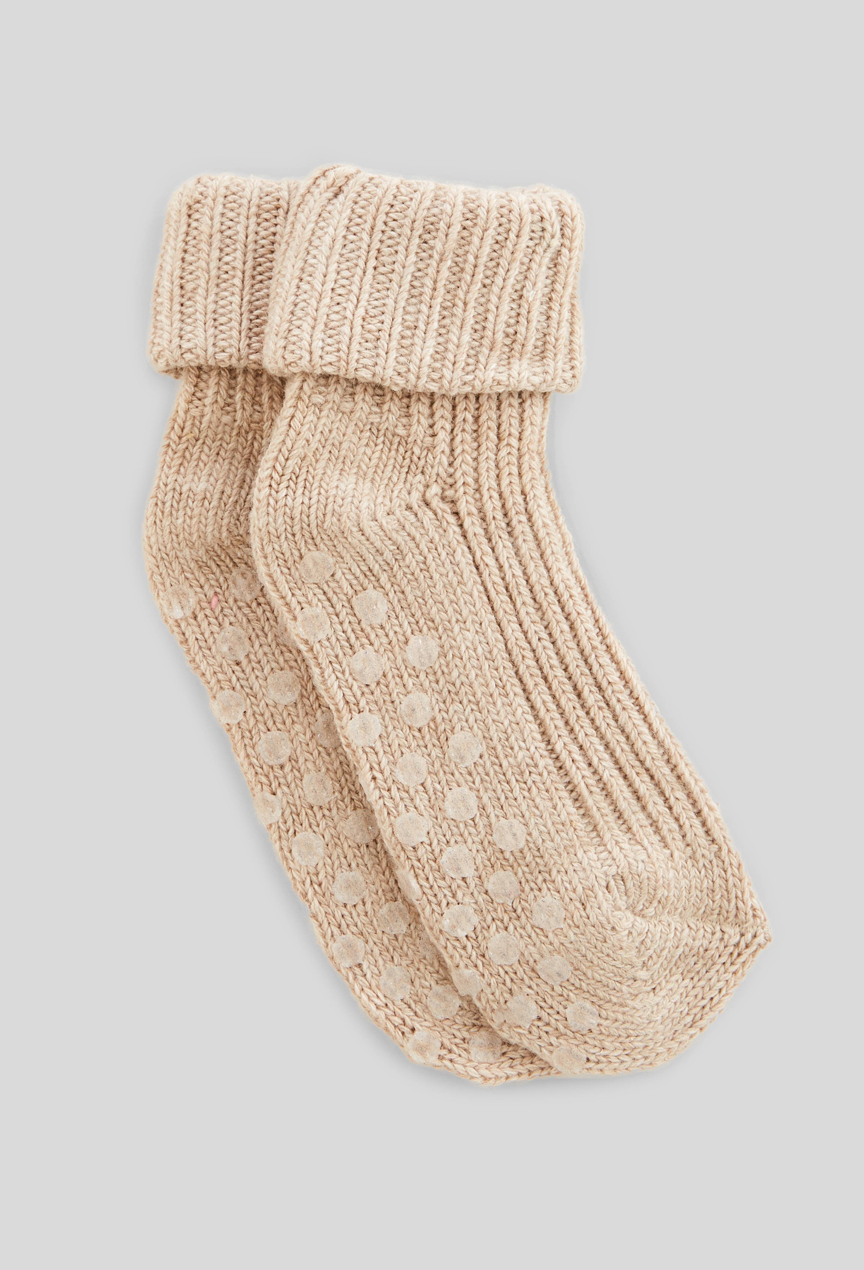 Paire de chaussettes antid&eacute;rapantes, Beige, large image number 0