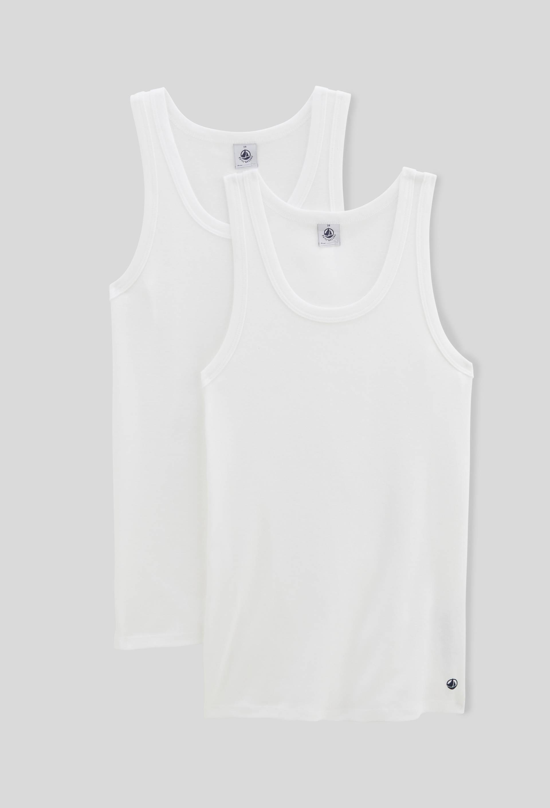 Lot de 2 d&eacute;bardeurs en coton PETIT BATEAU, Blanc, large image number 0