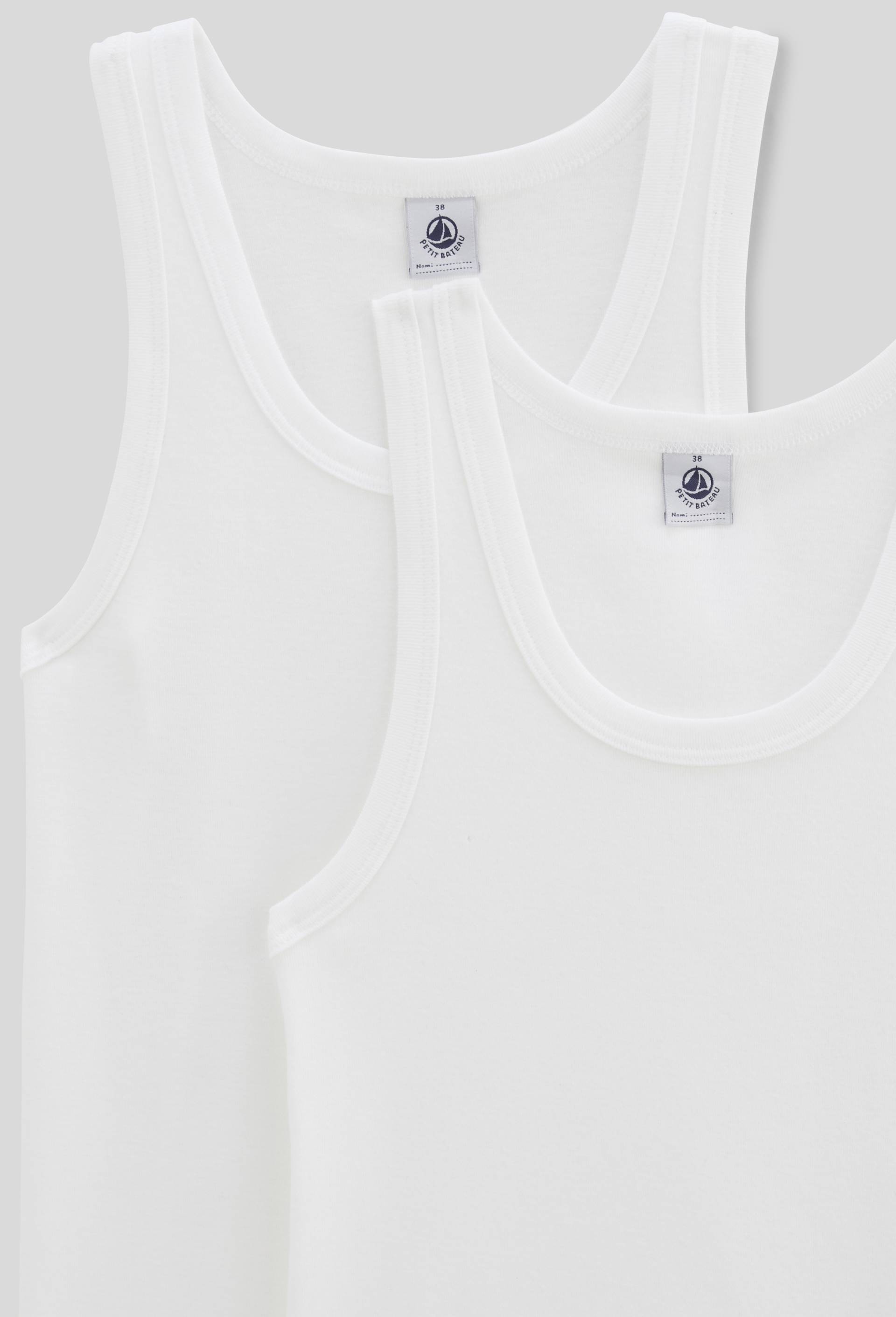 Lot de 2 d&eacute;bardeurs en coton PETIT BATEAU, Blanc, large image number 2