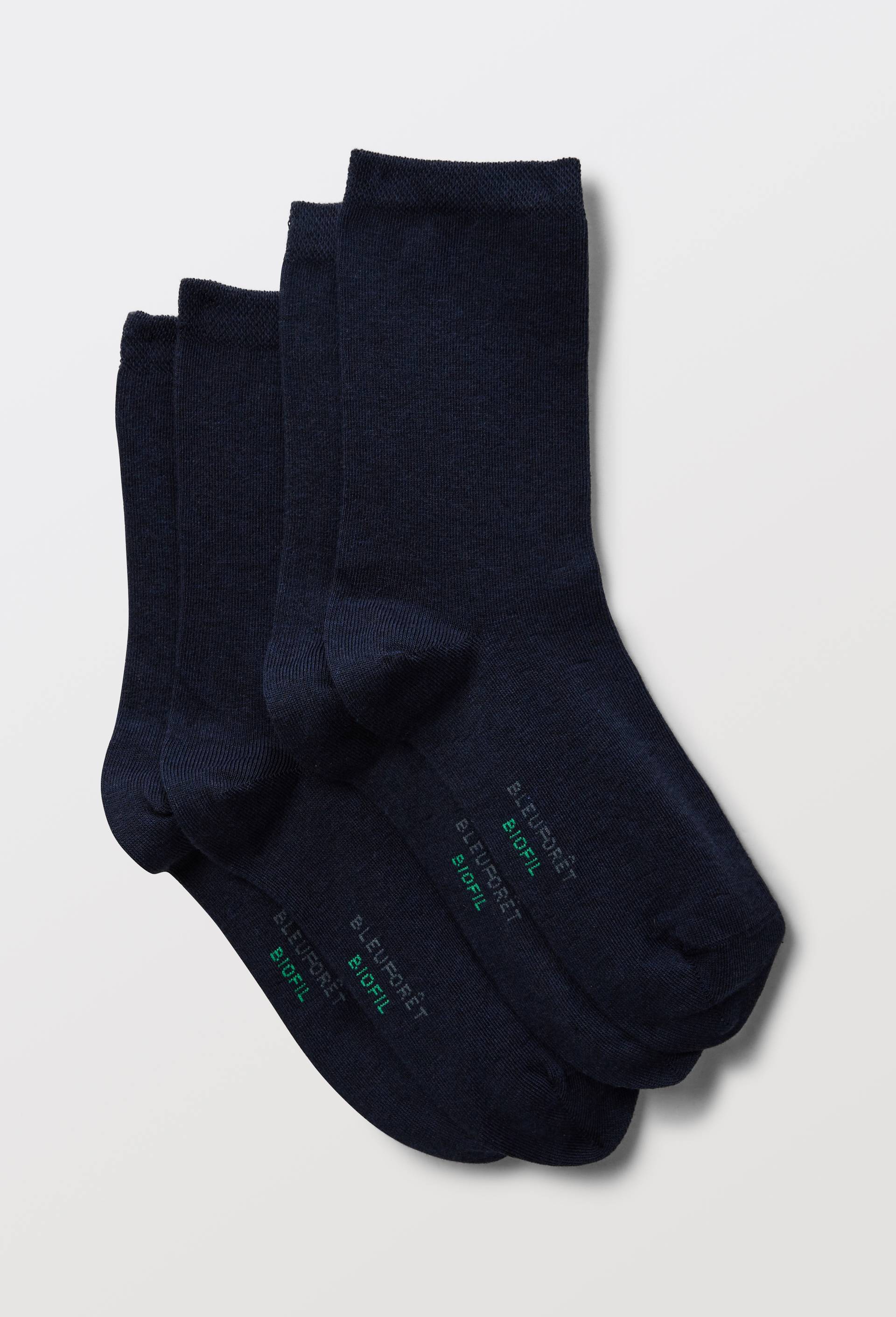 Lot de 2 paires de chaussettes en coton BIO Bleufor&ecirc;t, Bleu, large image number 0