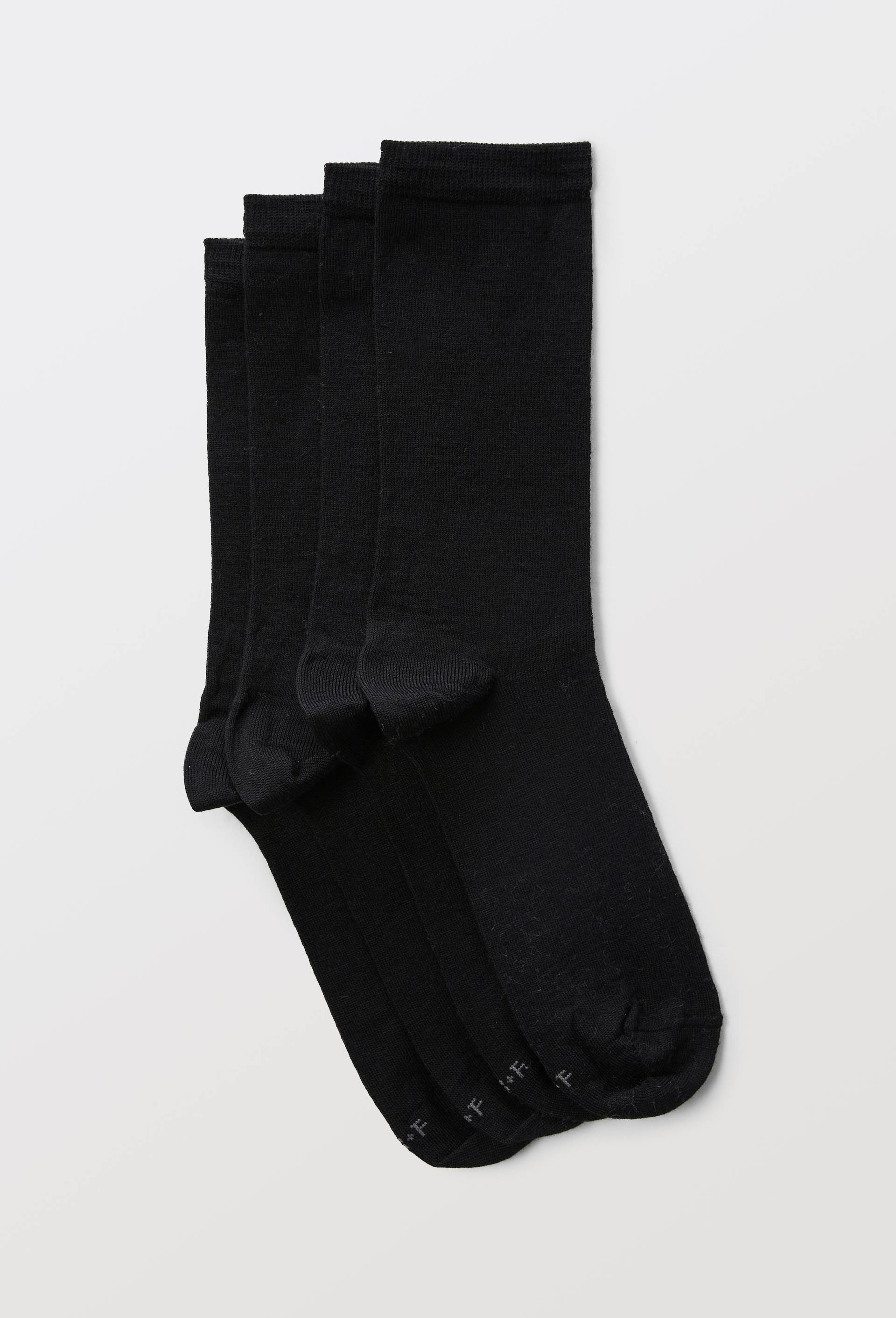 Lot de 2 paires de chaussettes en laine m&eacute;rinos Bleufor&ecirc;t, Noir, swatch image