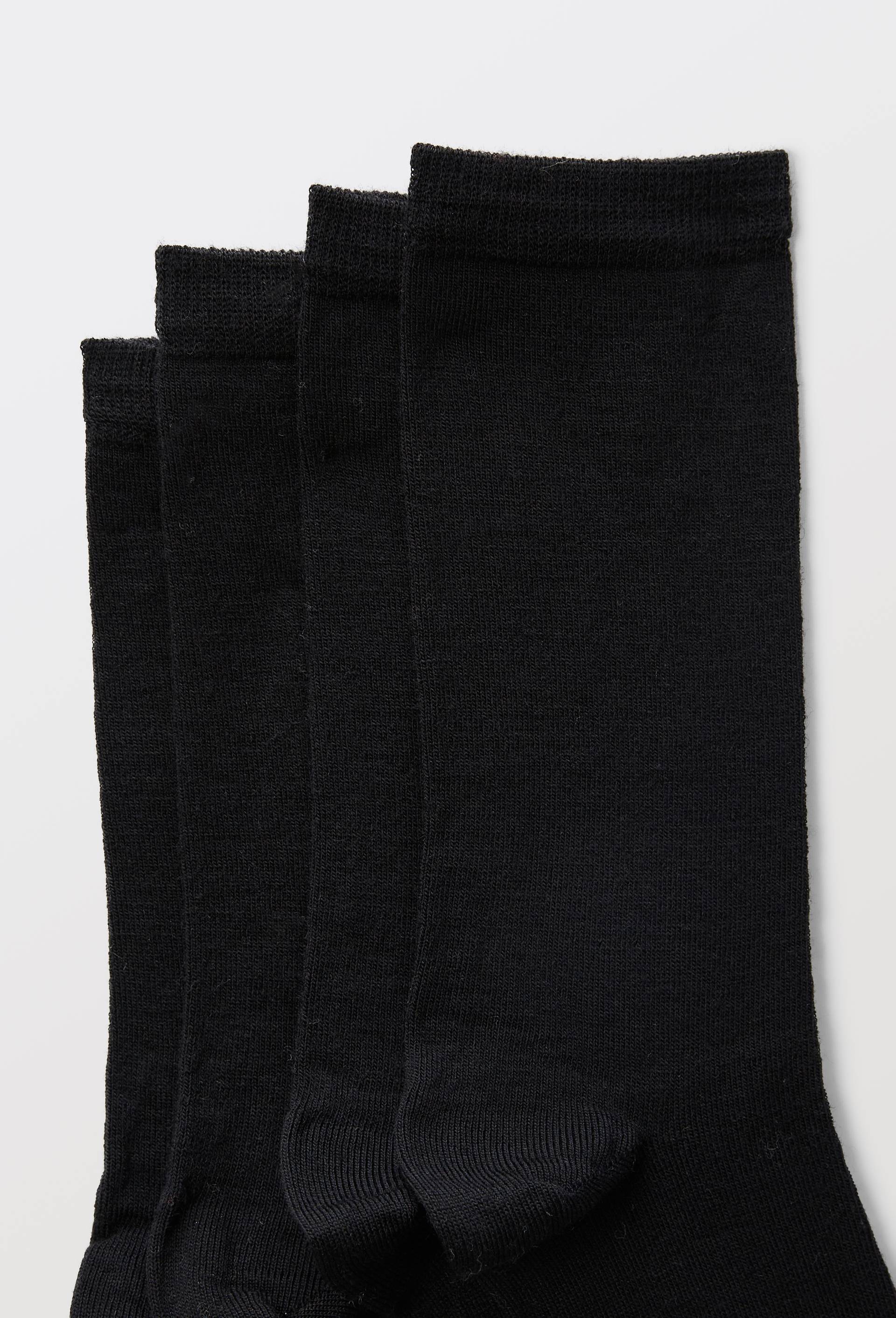 Lot de 2 paires de chaussettes en laine m&eacute;rinos Bleufor&ecirc;t, Noir, large image number 1