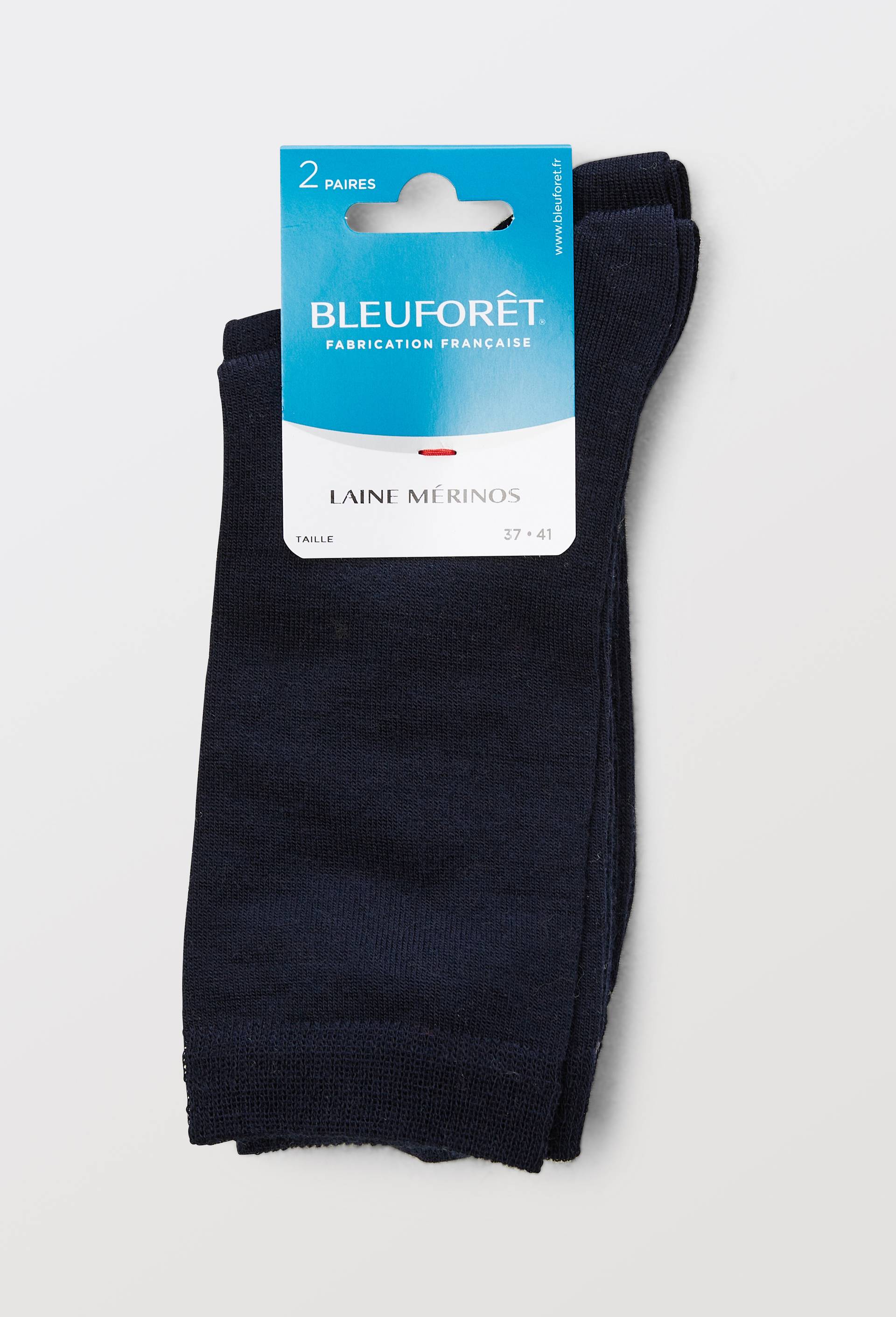Lot de 2 paires de chaussettes en laine m&eacute;rinos Bleufor&ecirc;t, Bleu fonc&eacute;, large image number 5.0