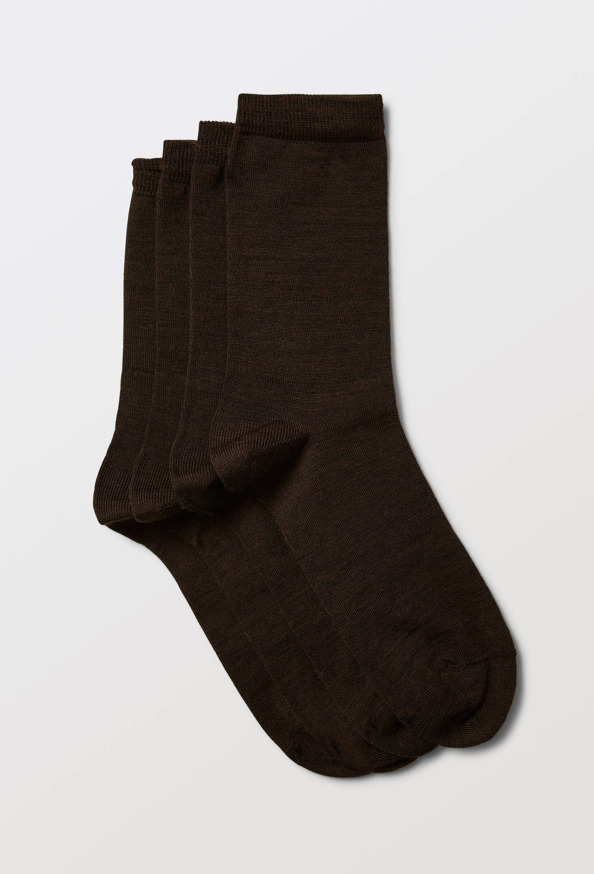 Lot de 2 paires de chaussettes en laine m&eacute;rinos Bleufor&ecirc;t, Ecru, large image number 3.0