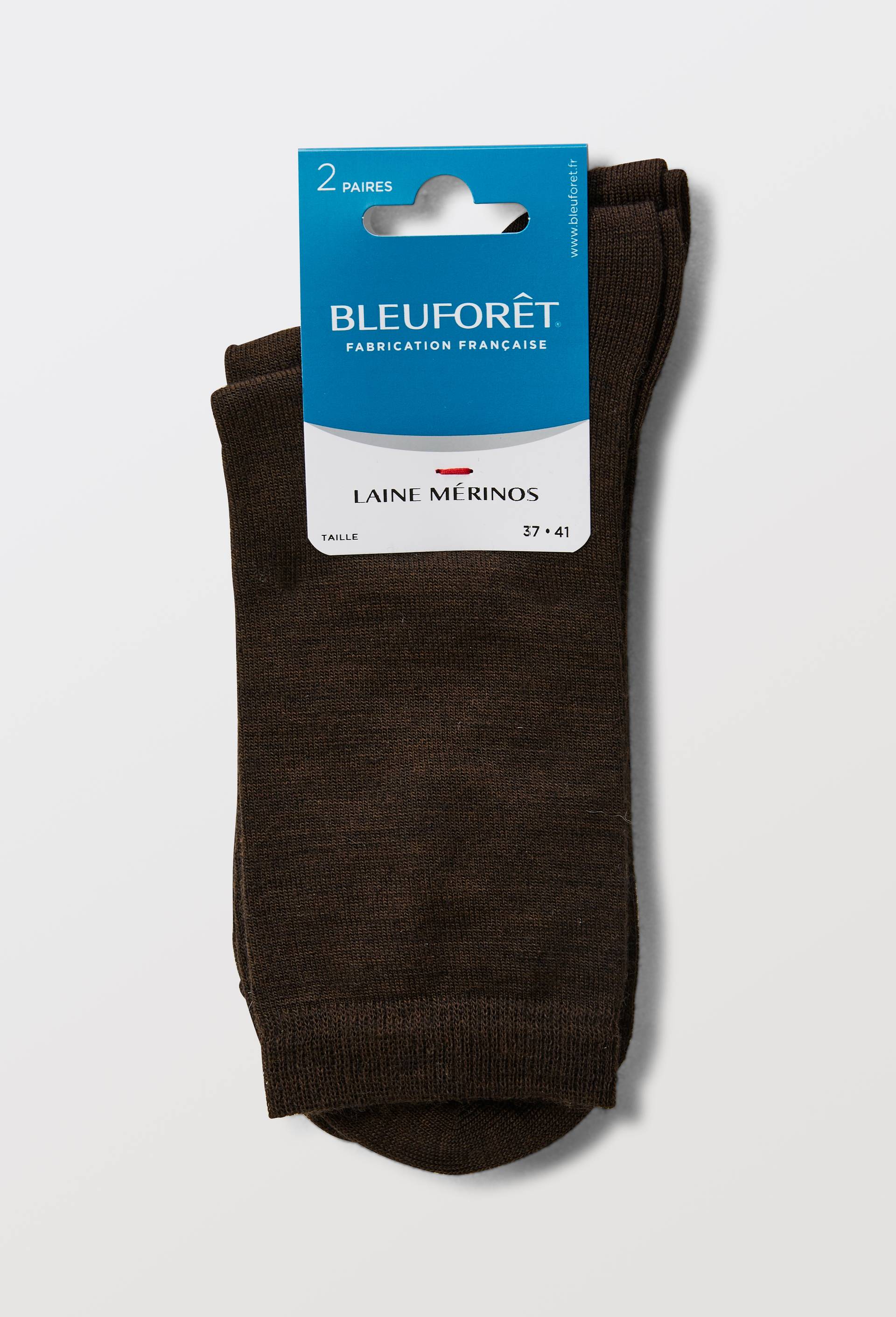 Lot de 2 paires de chaussettes en laine m&eacute;rinos Bleufor&ecirc;t, Ecru, large image number 5