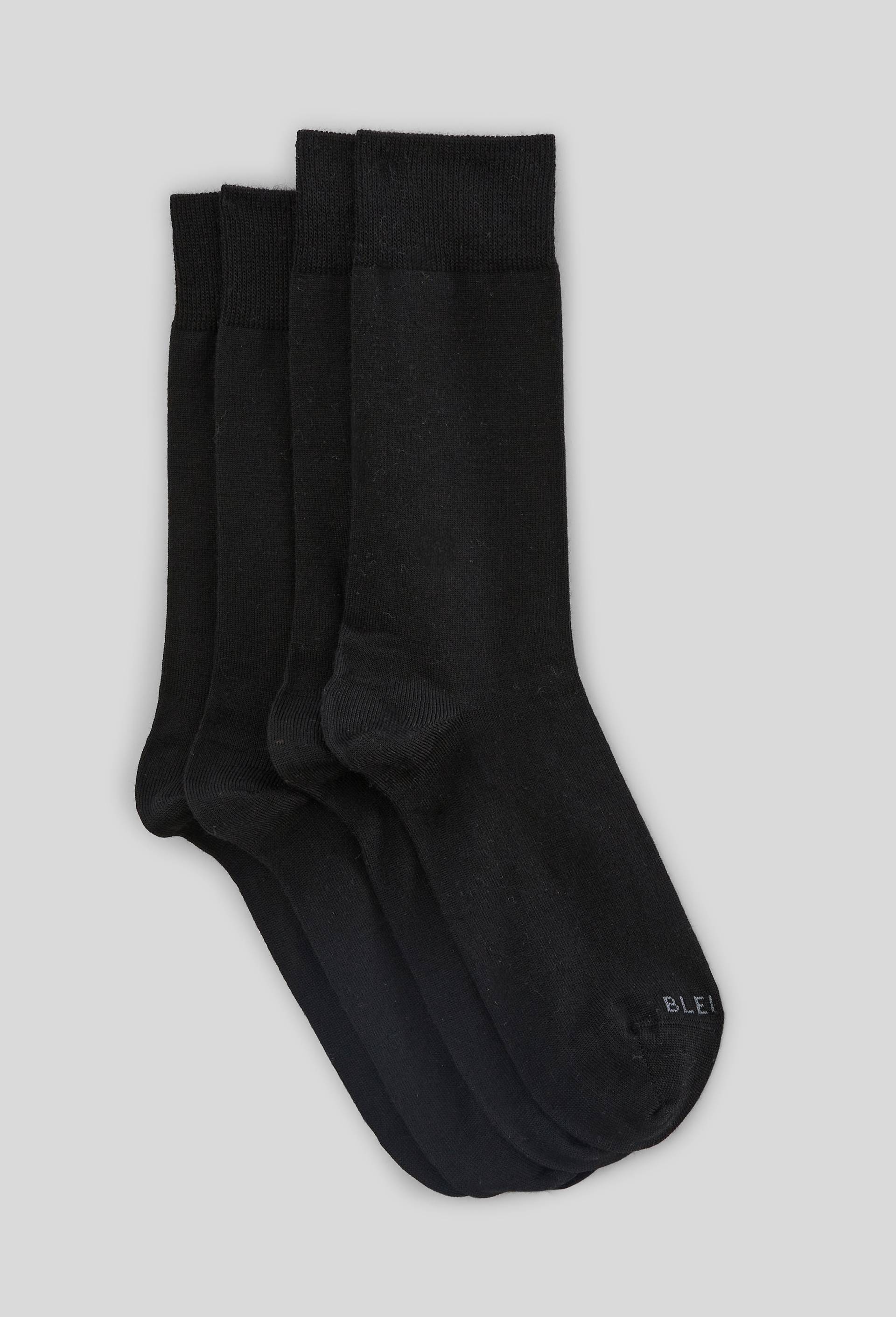Lot de 2 paires de chaussettes en laine - Bleu For&ecirc;t, Noir, large image number 0