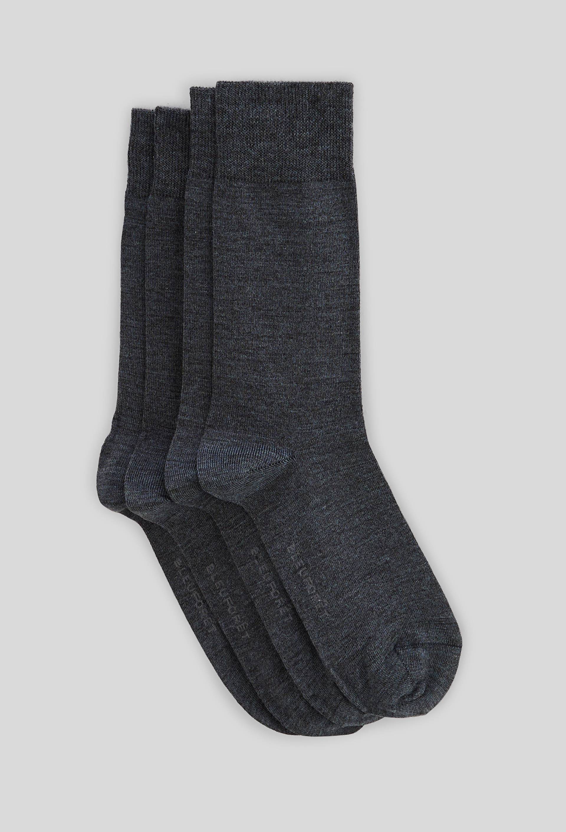 Lot de 2 paires de chaussettes en laine - Bleu For&ecirc;t, Gris fonc&eacute;, swatch image