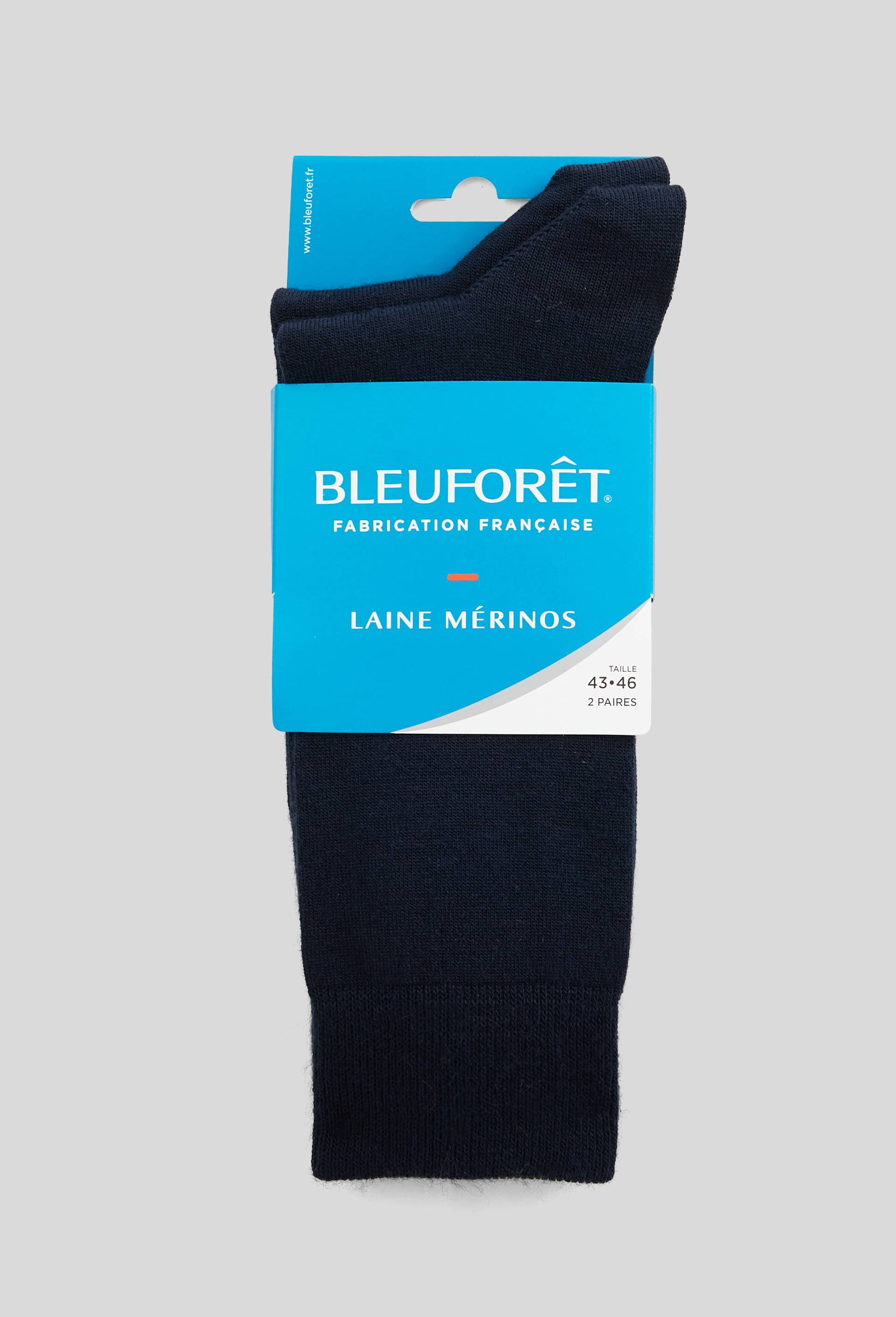 Lot de 2 paires de chaussettes en laine - Bleu For&ecirc;t, Bleu fonc&eacute;, large image number 1