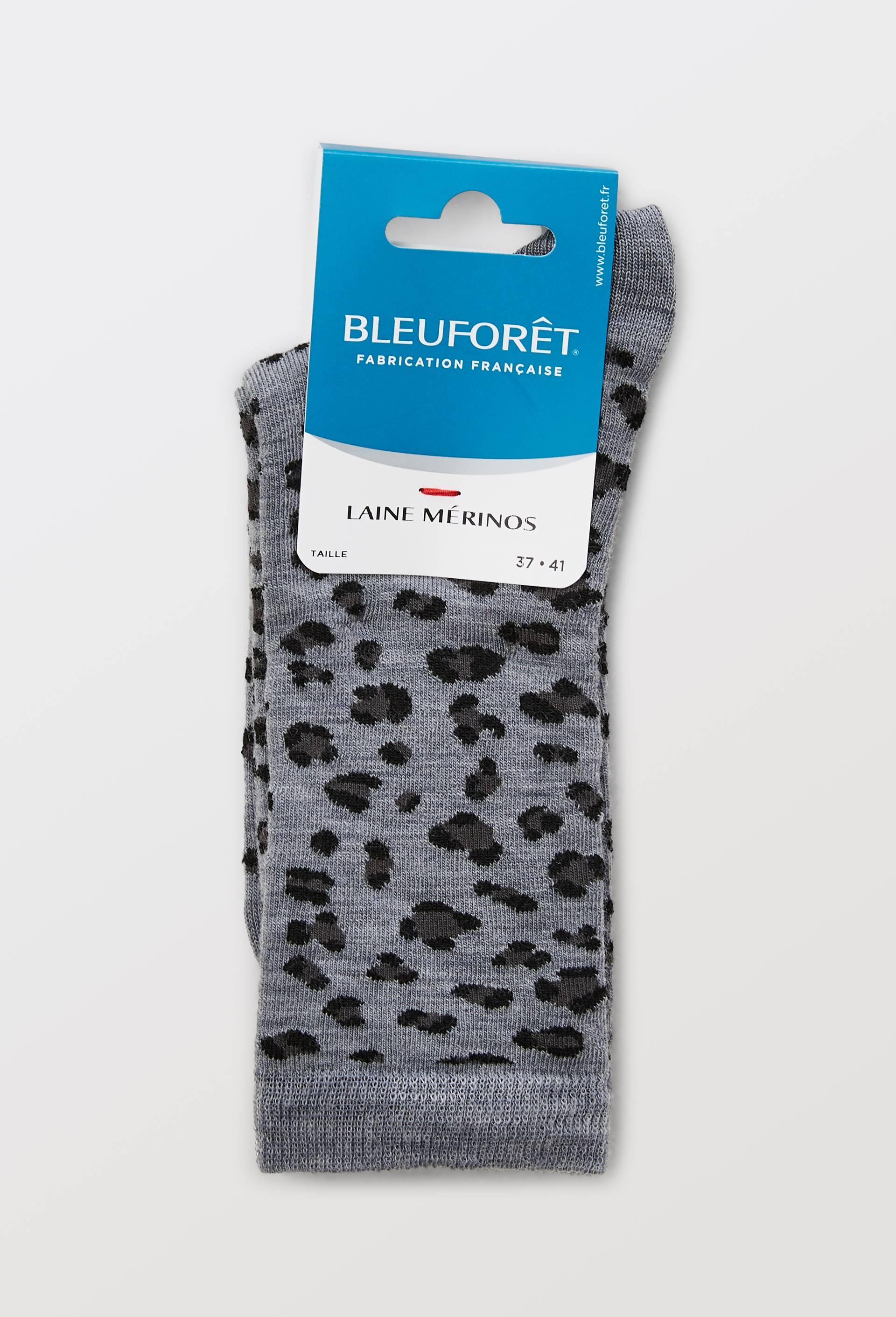Paire de chaussettes en coton motif animalier Bleufor&ecirc;t, Gris, large image number 5.0