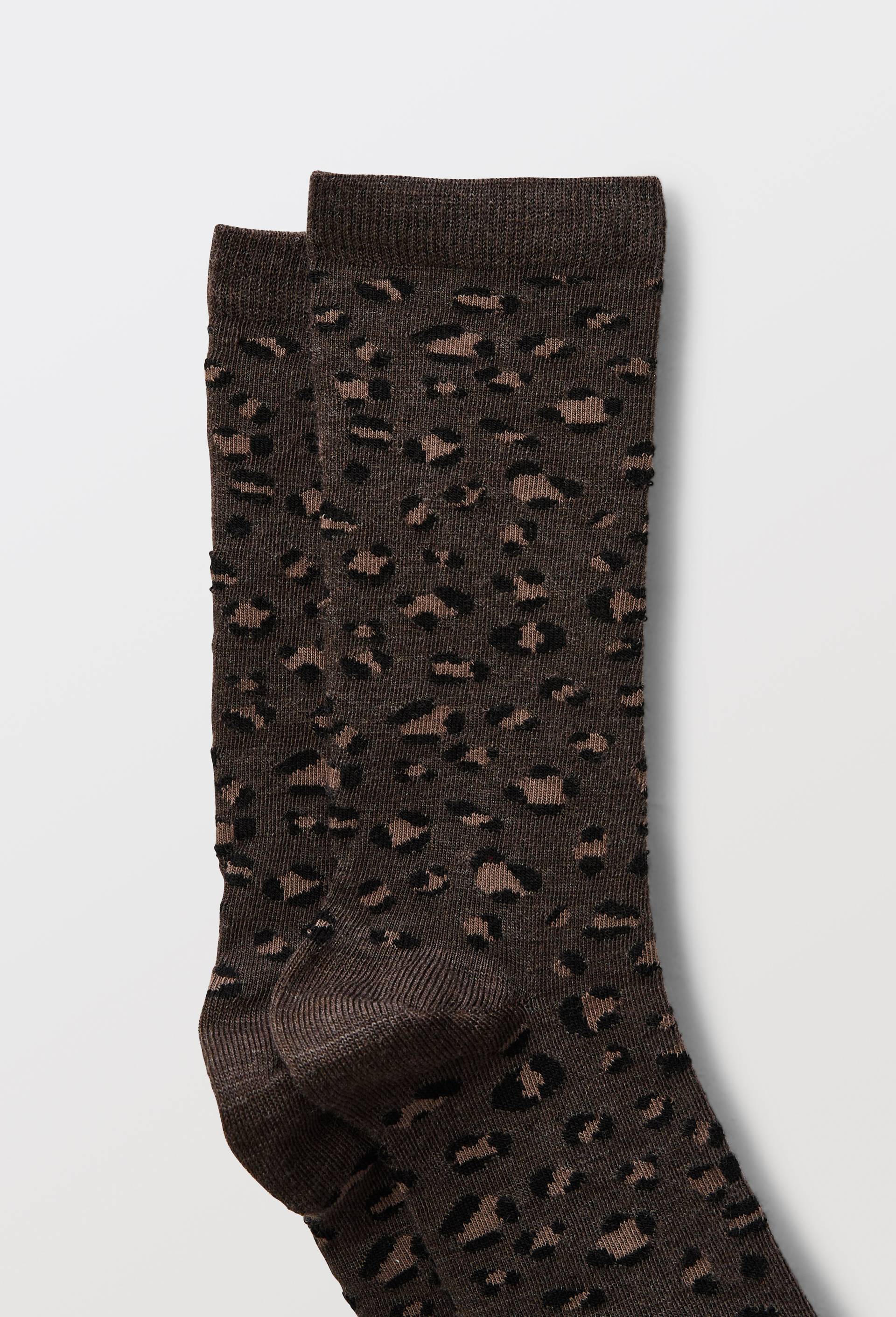 Paire de chaussettes en coton motif animalier Bleufor&ecirc;t, Brun, large image number 1
