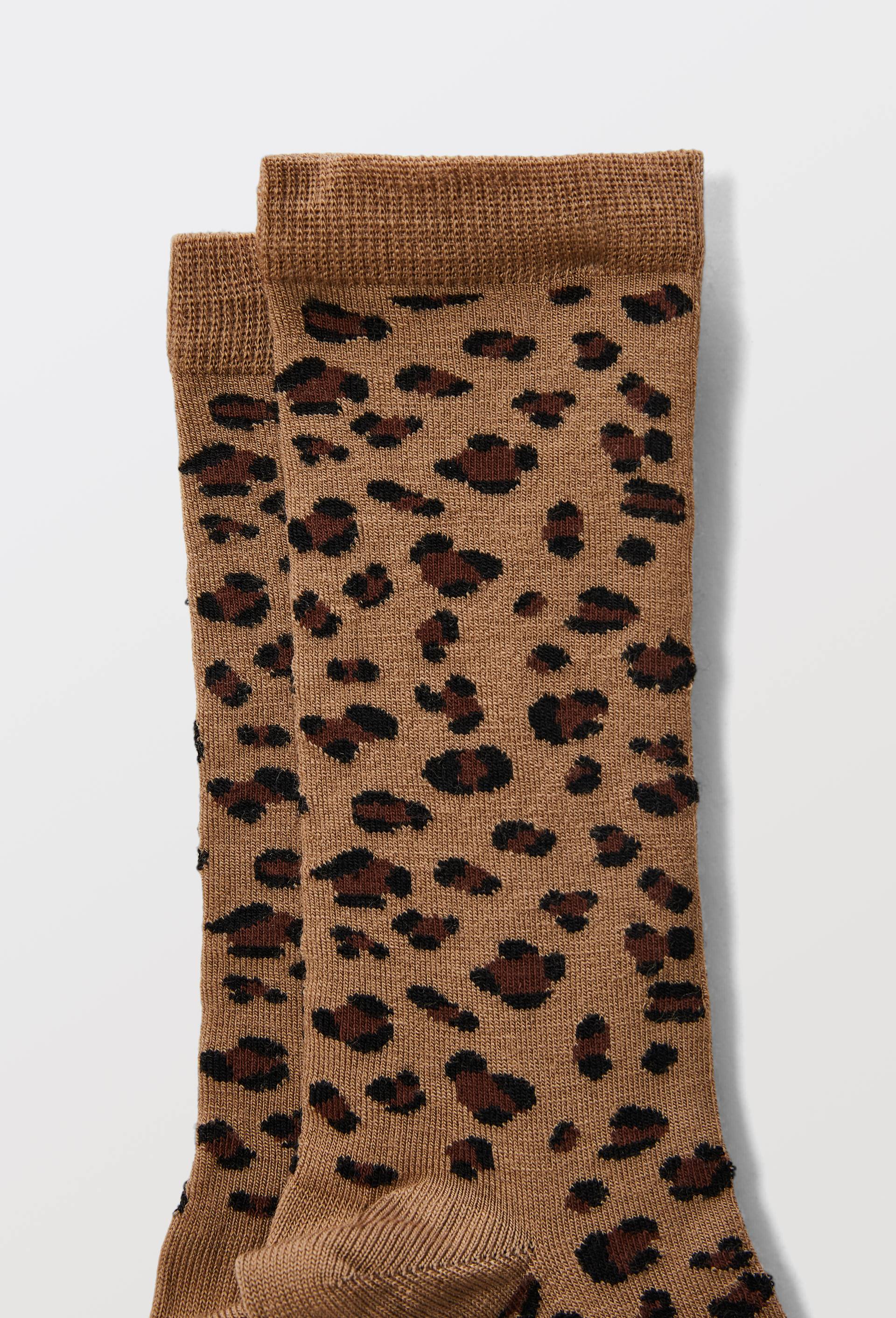 Paire de chaussettes en coton motif animalier Bleufor&ecirc;t, Brun clair, large image number 1.0