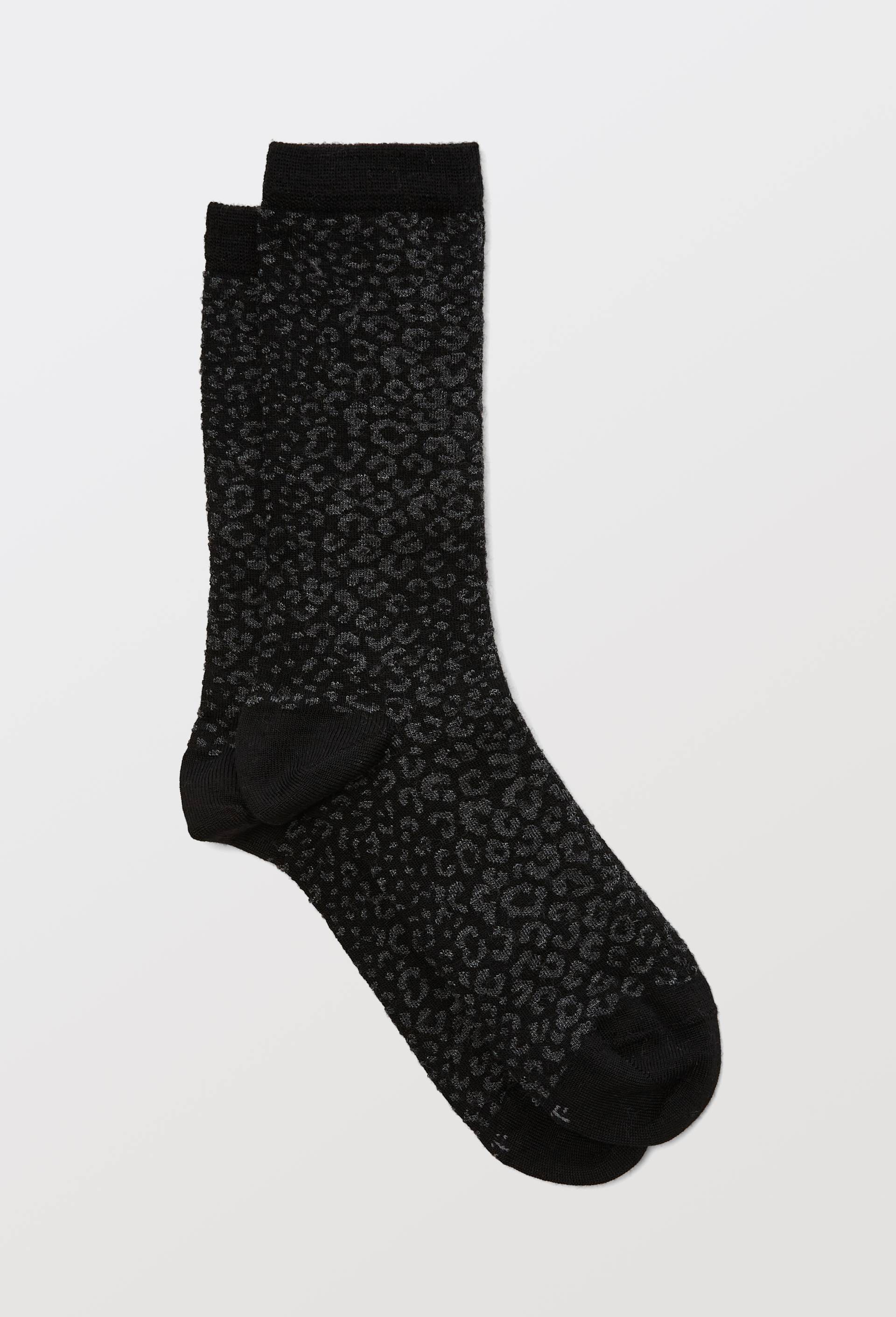 Paire de chaussettes en coton motif animalier Bleufor&ecirc;t, Noir, large image number 1.0