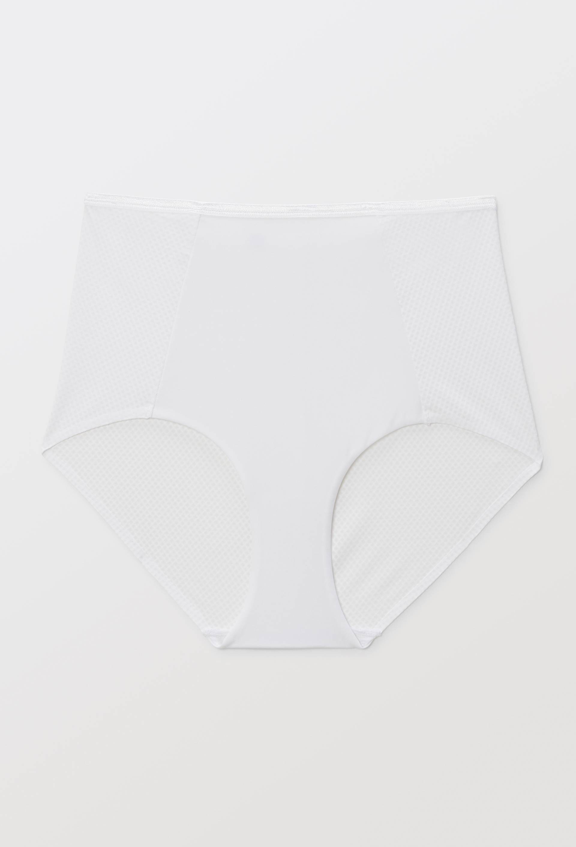 Culotte taille haute ventre plat en microfibre fantaisie, Blanc, large image number 0