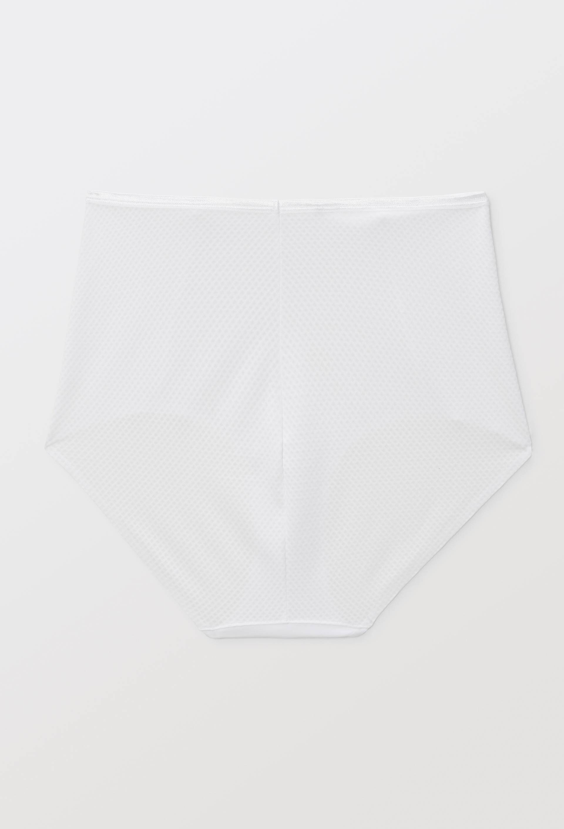 Culotte taille haute ventre plat en microfibre fantaisie, Blanc, large image number 1