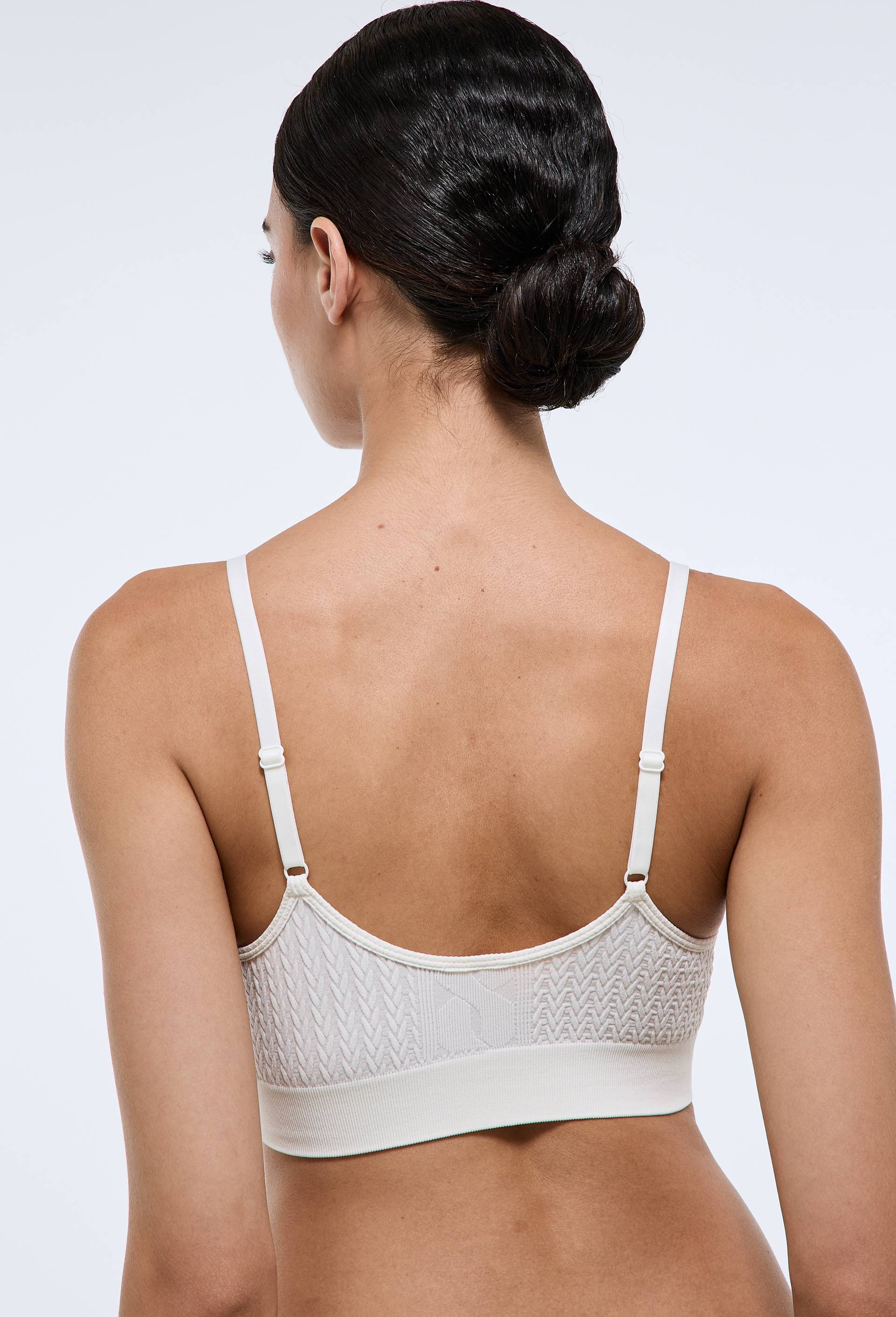 Brassi&egrave;re MEGHAN sans coutures motif jacquard, Ecru, large image number 1