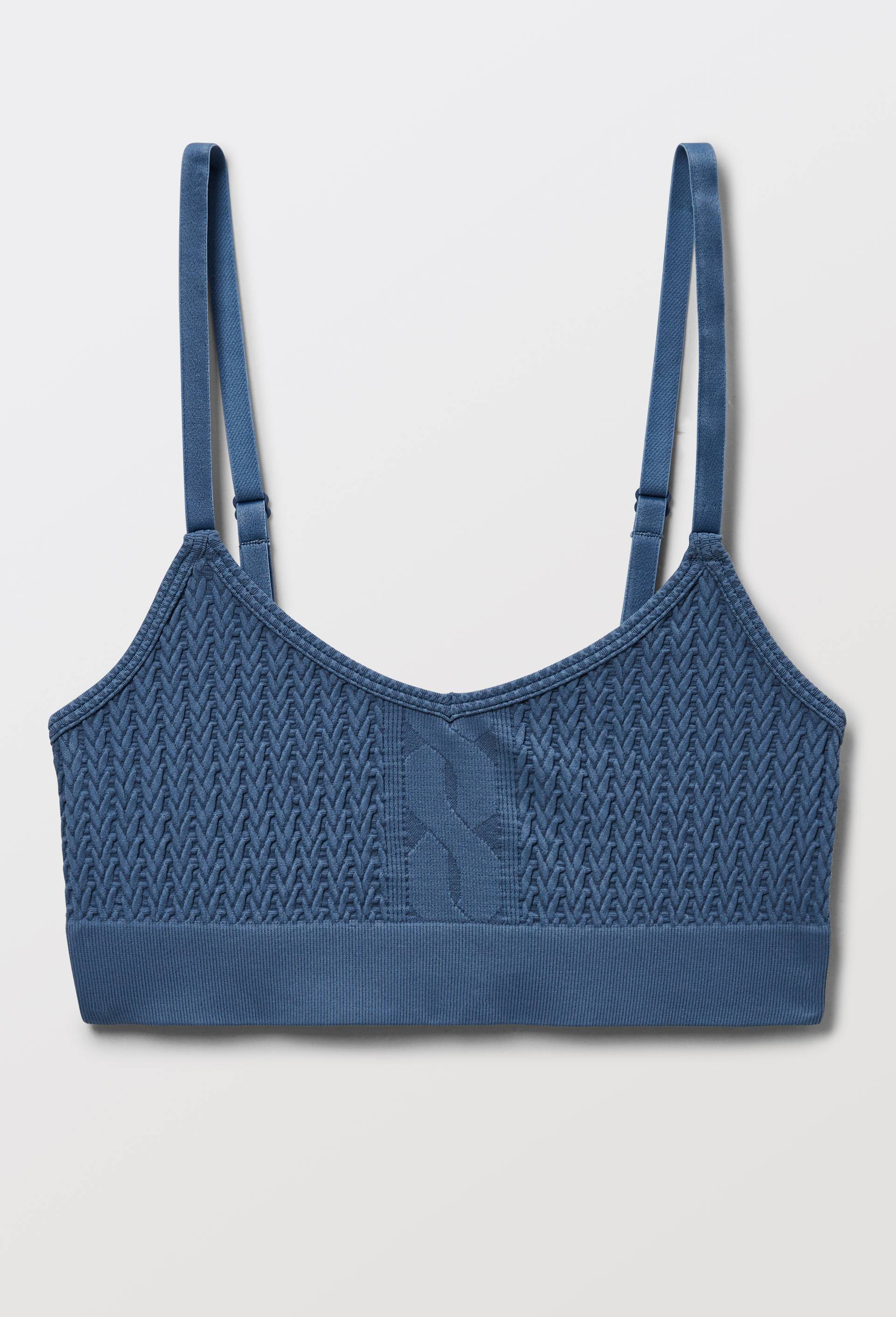 Brassi&egrave;re MEGHAN sans coutures motif jacquard, Bleu, large image number 2