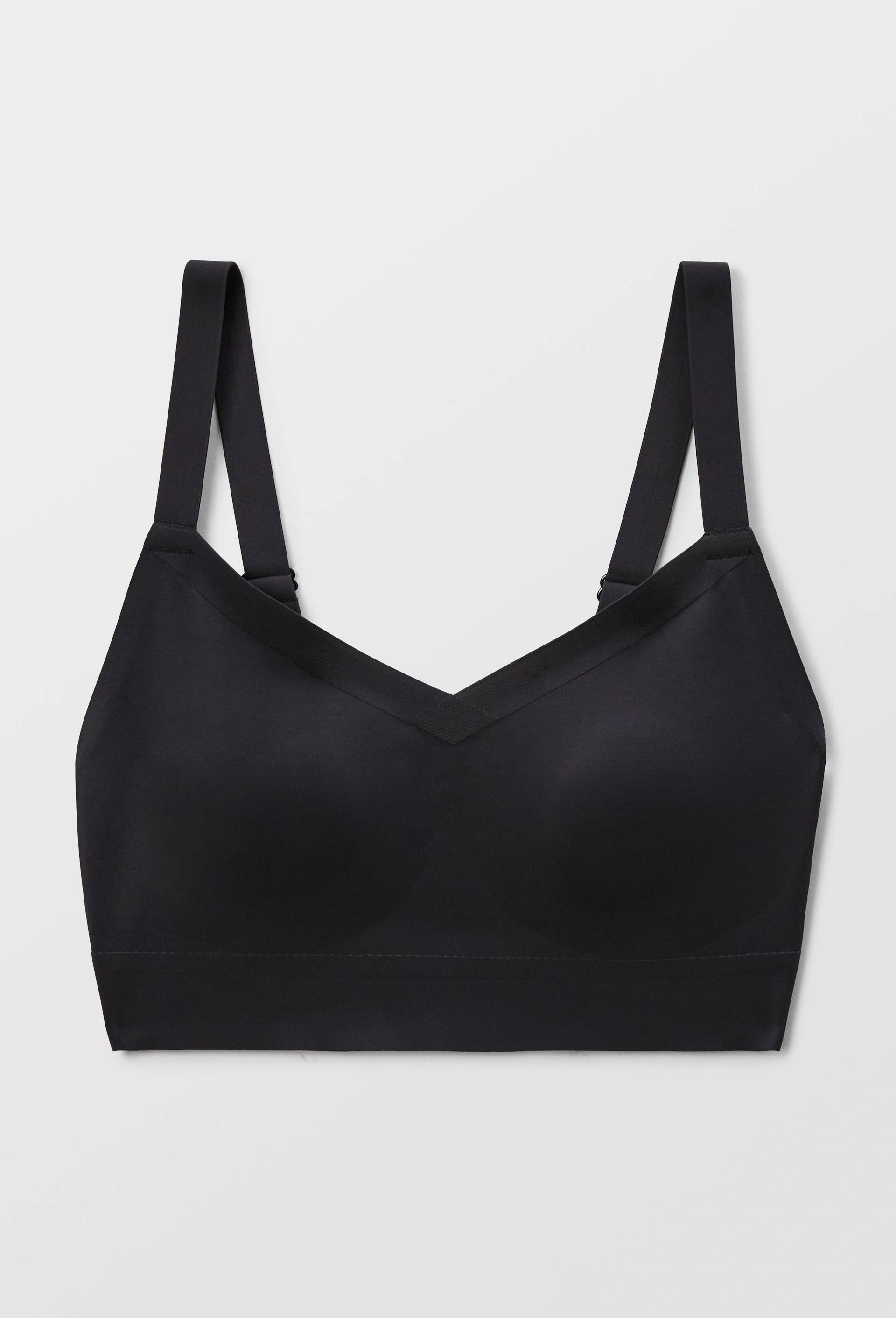 Brassi&egrave;re confort col V  en microfibre avec coques amovibles et agrafage dos, Noir, large image number 2