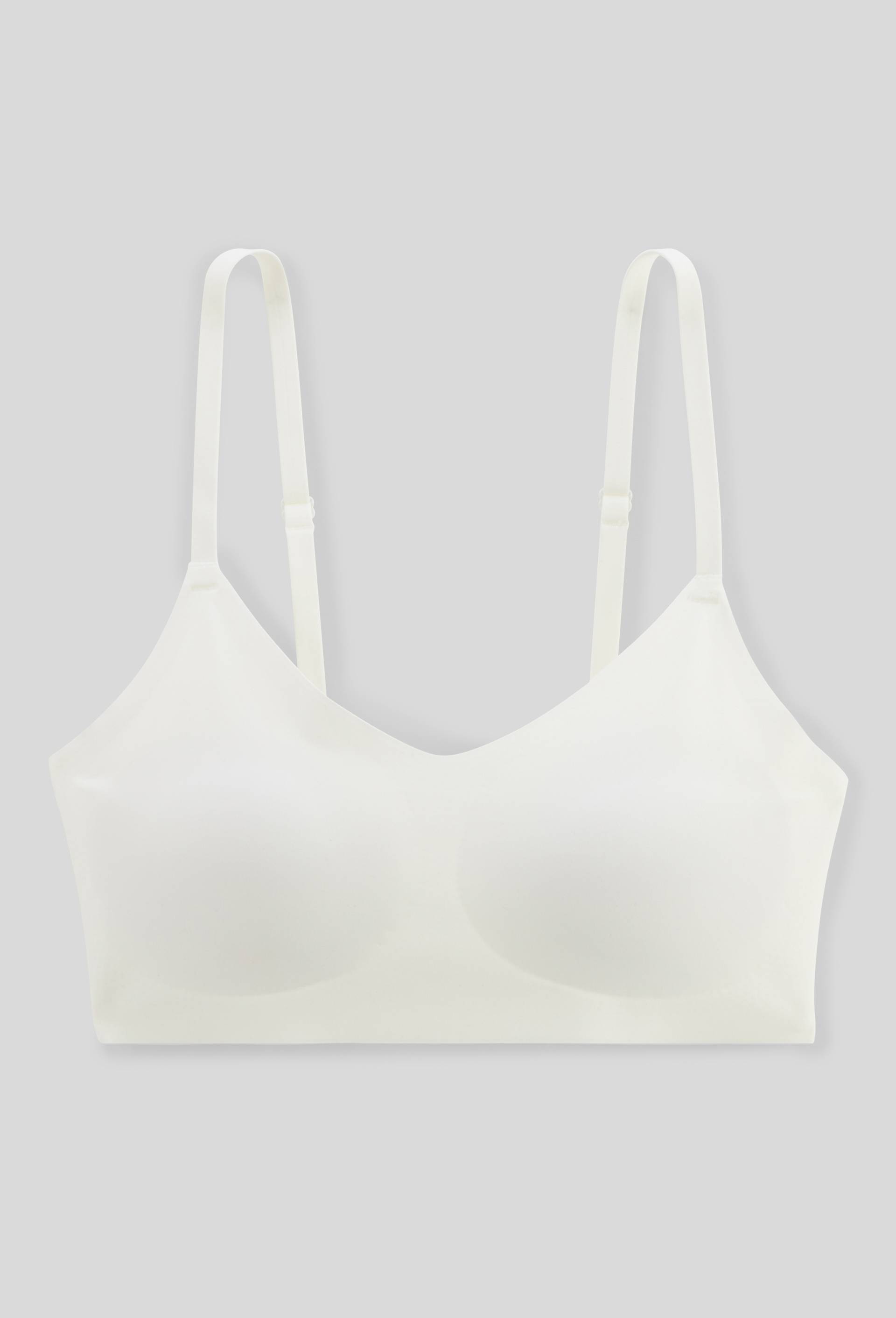 Brassi&egrave;re confort col rond en microfibre avec coques amovibles, Ecru, large image number 2