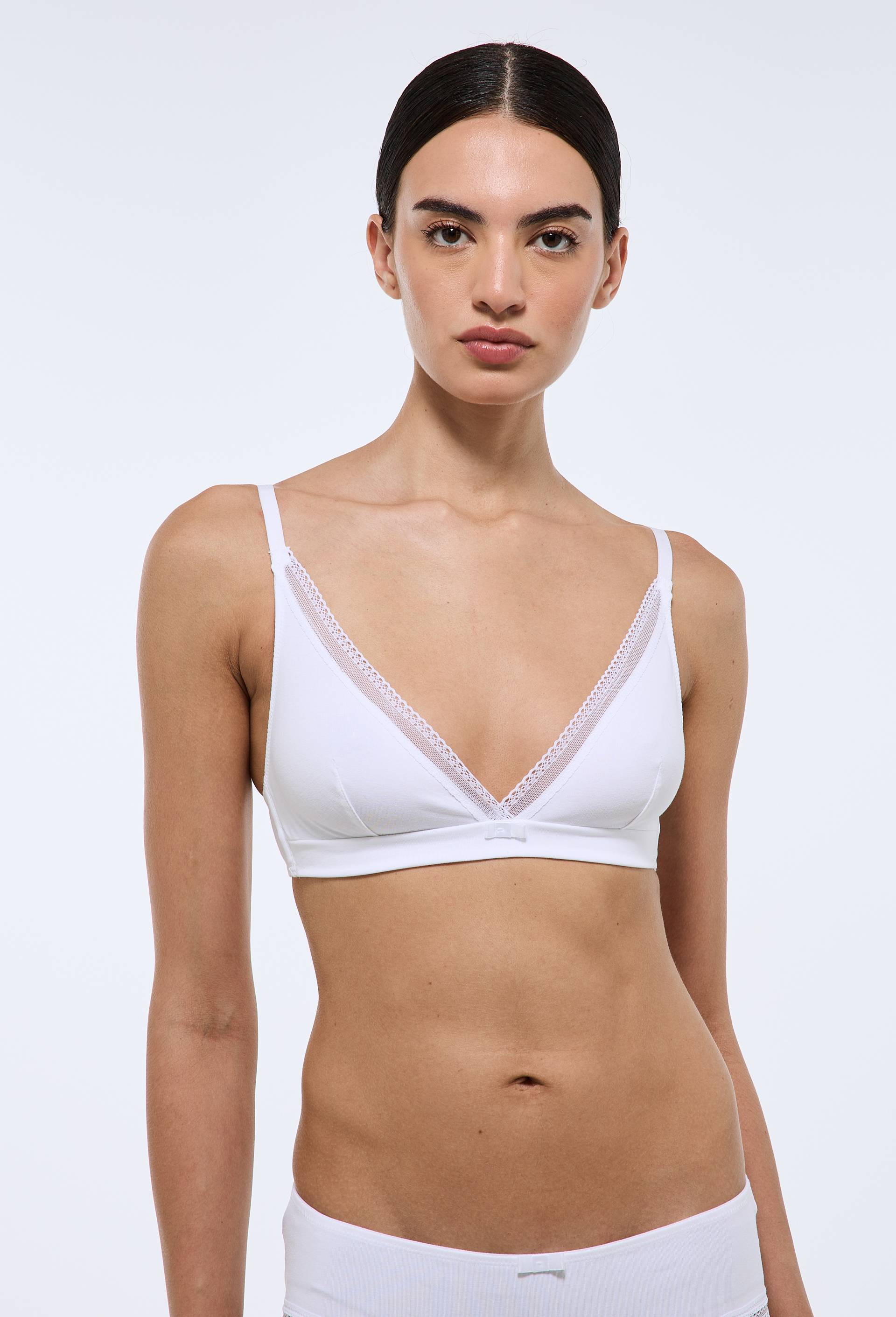 Soutien-gorge triangle foulard DIANE contenant du coton BIO GOTS, Blanc, swatch image