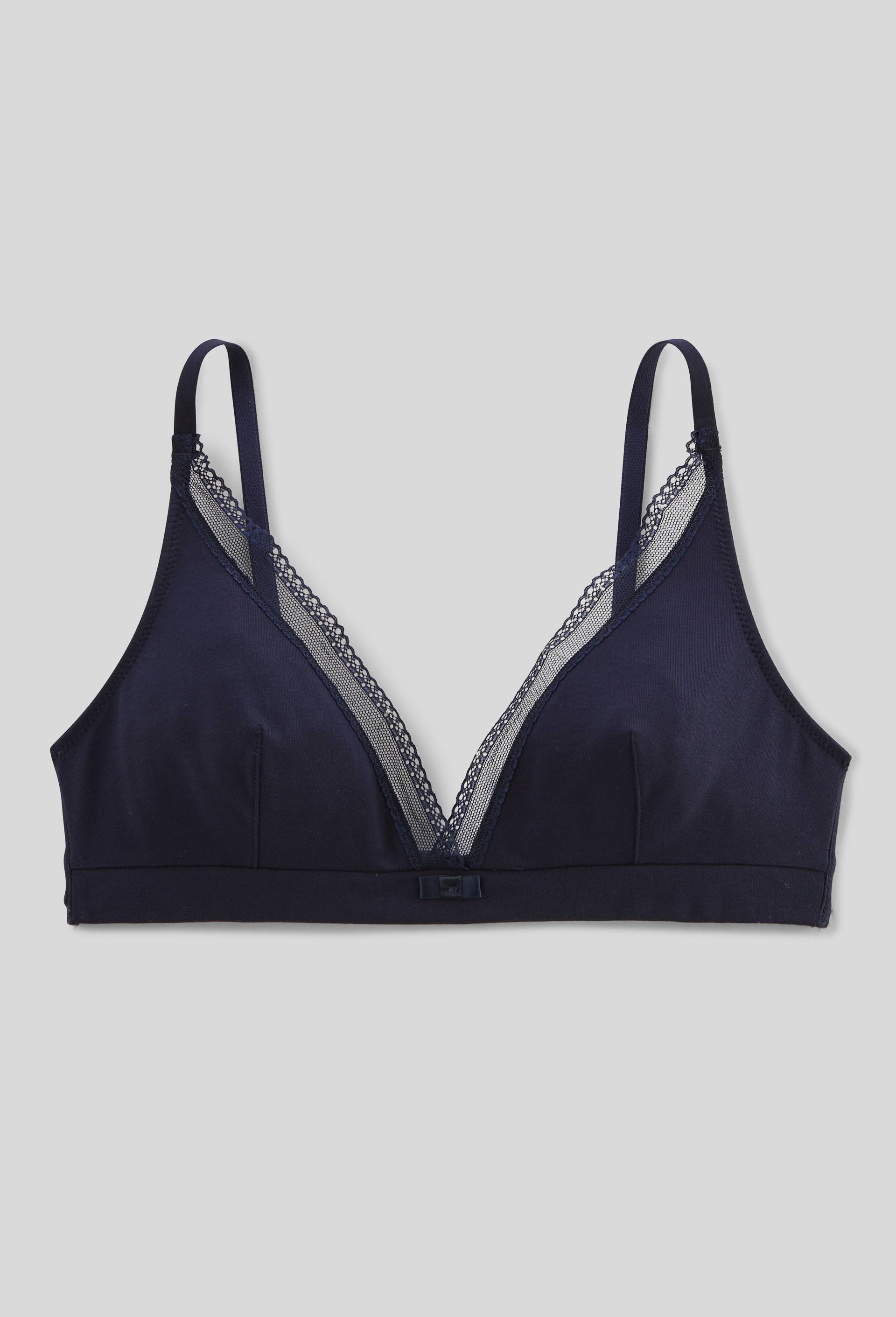 Soutien-gorge triangle foulard DIANE contenant du coton BIO GOTS, Bleu fonc&eacute;, large image number 0