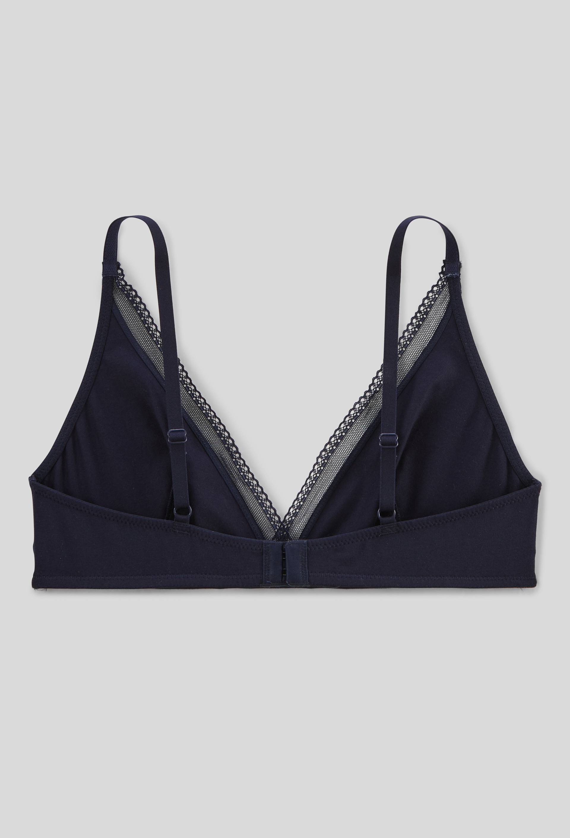 Soutien-gorge triangle foulard DIANE contenant du coton BIO GOTS, Bleu fonc&eacute;, large image number 1