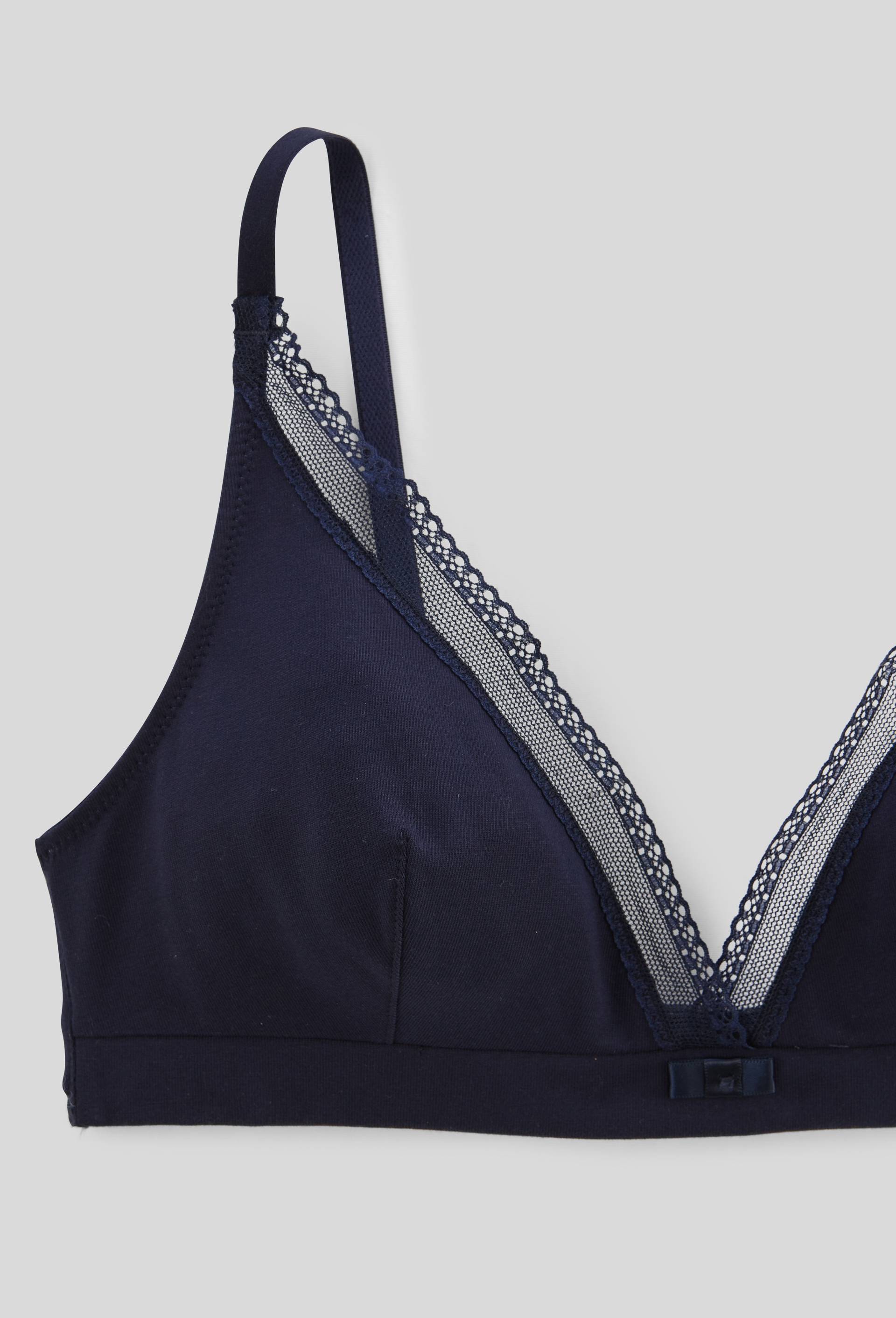 Soutien-gorge triangle foulard DIANE contenant du coton BIO GOTS, Bleu fonc&eacute;, large image number 2