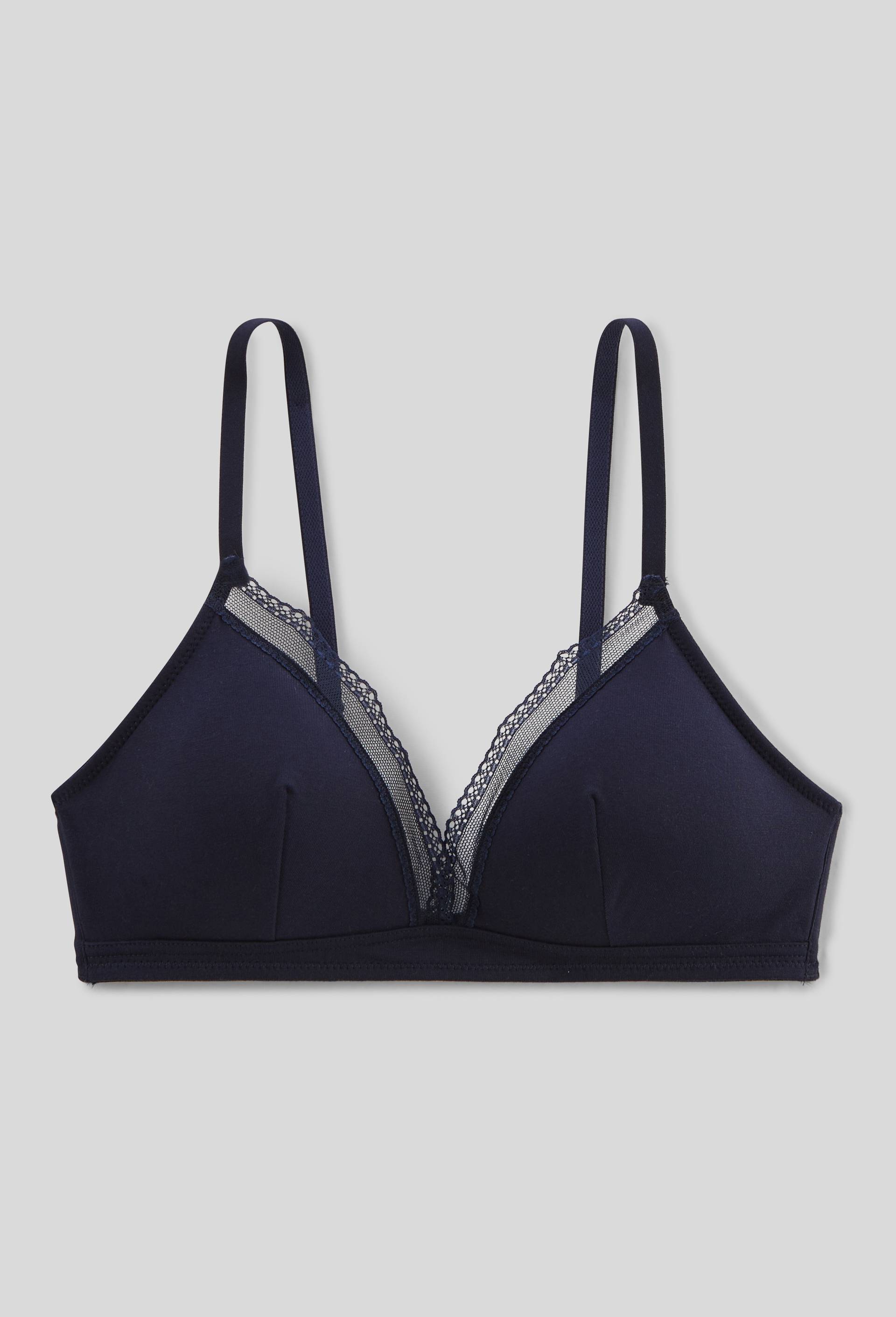 Soutien-gorge triangle padd&eacute; DIANE contenant du coton BIO GOTS, Bleu fonc&eacute;, large image number 0