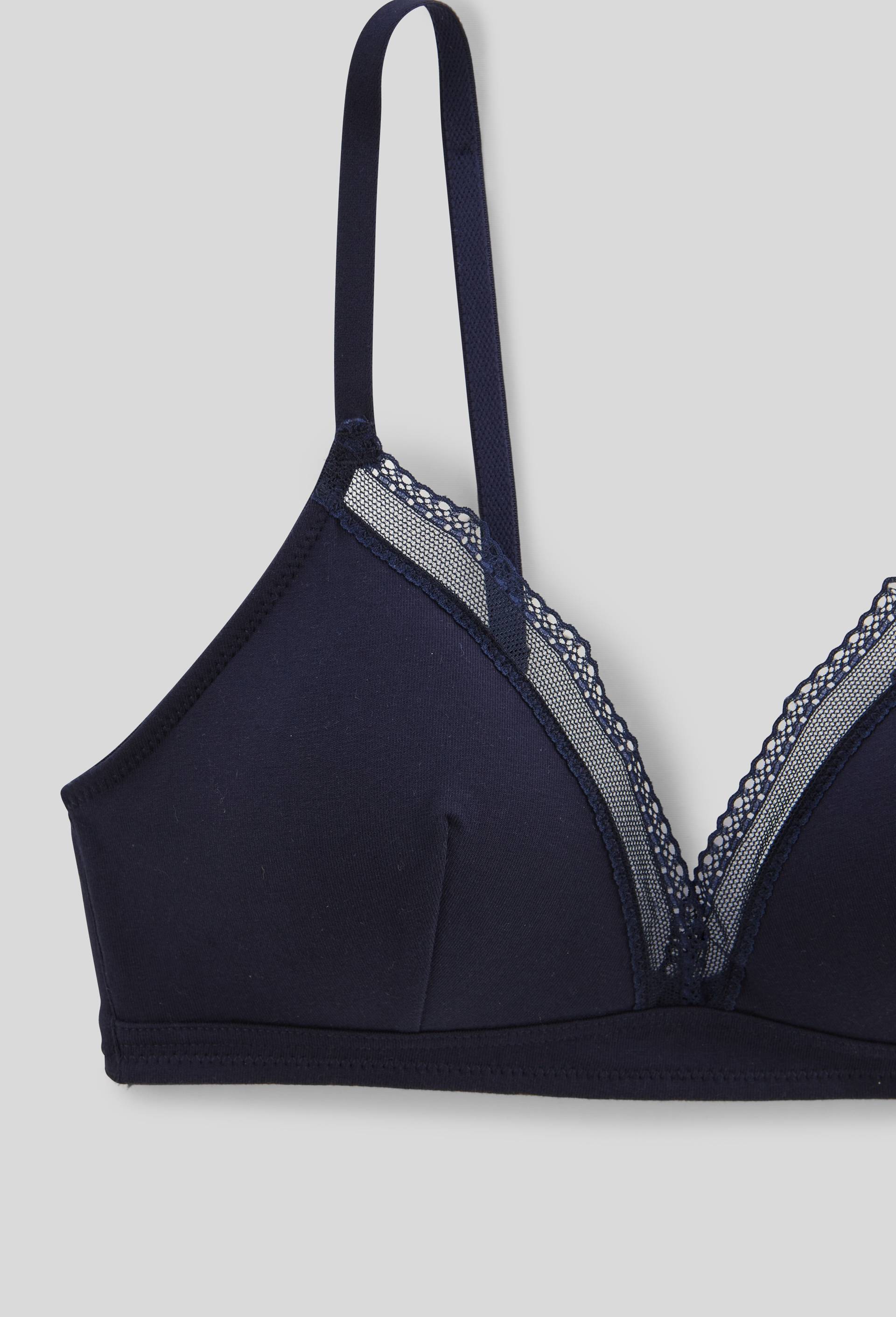 Soutien-gorge triangle padd&eacute; DIANE contenant du coton BIO GOTS, Bleu fonc&eacute;, large image number 2.0
