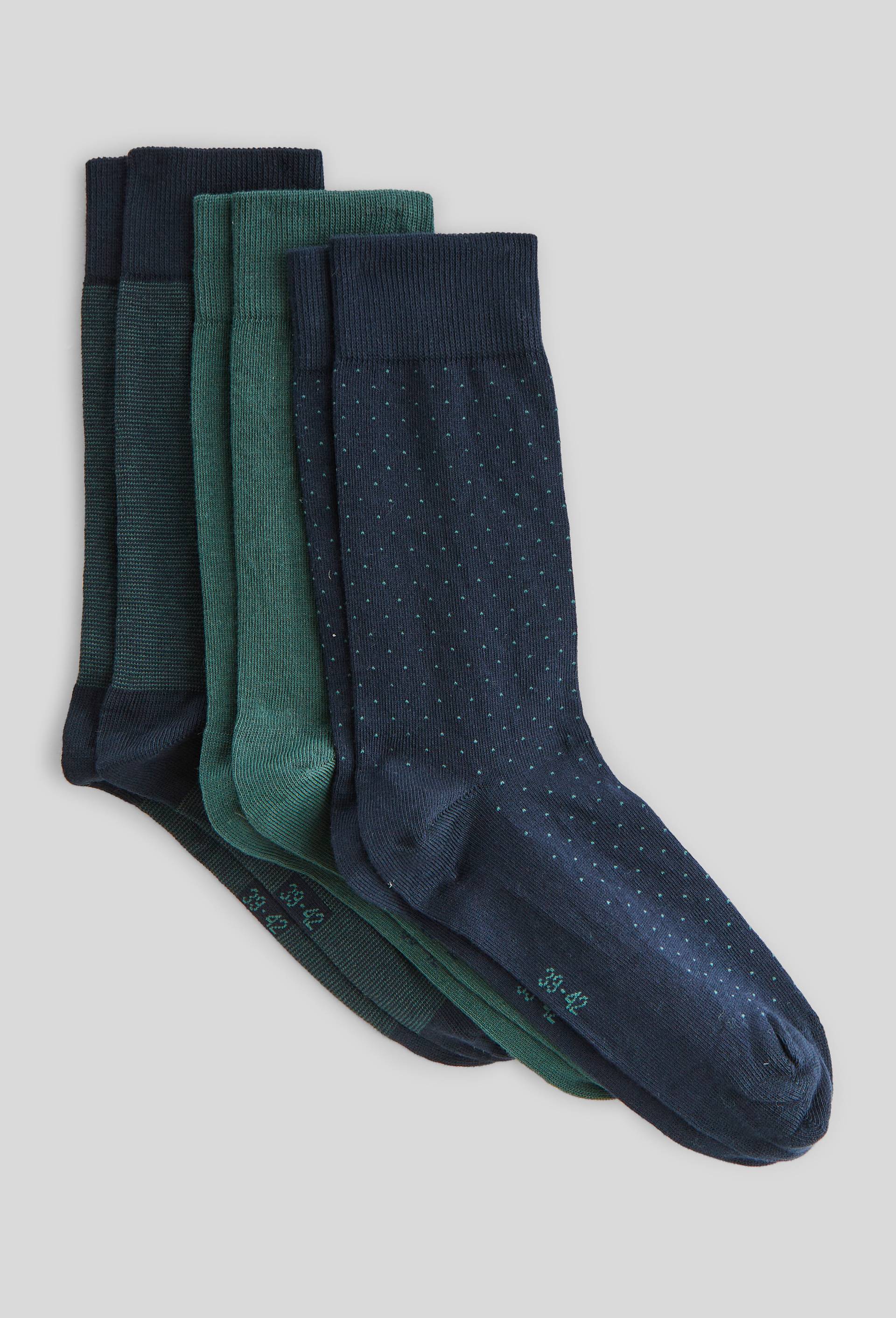 Lot de 3 paires de chaussettes fantaisie en coton, Vert fonc&eacute;, large image number 0
