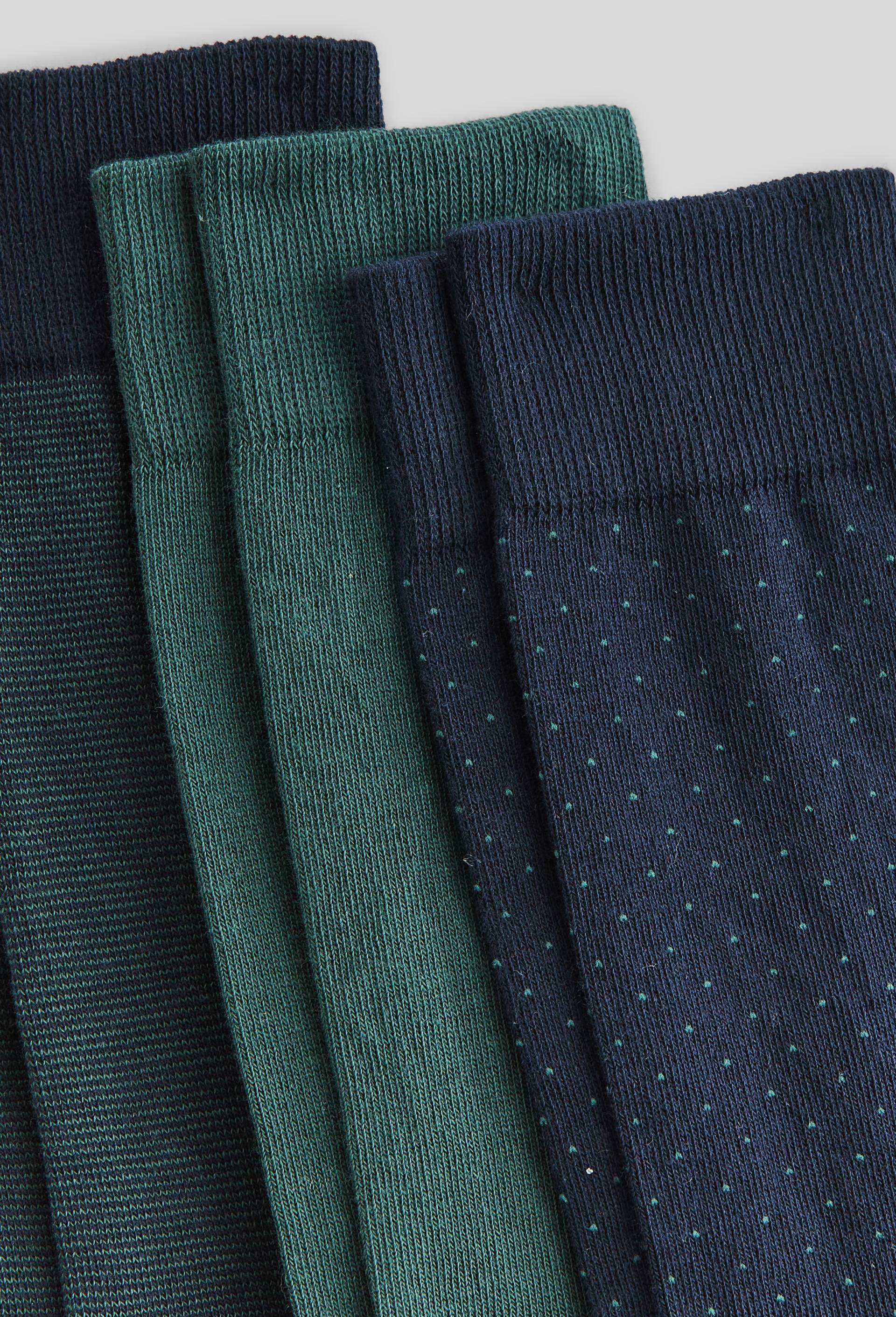Lot de 3 paires de chaussettes fantaisie en coton, Vert fonc&eacute;, large image number 1