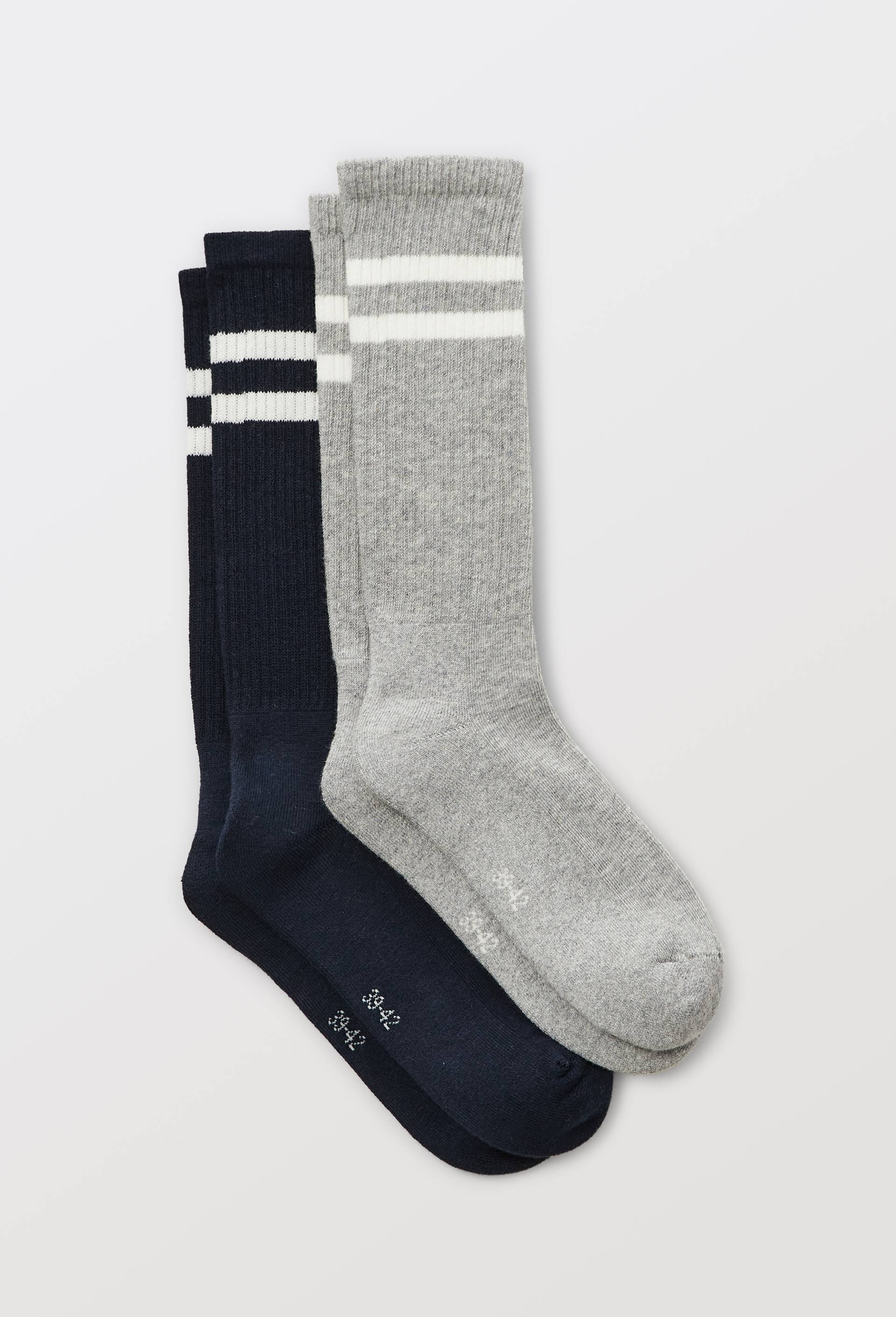 Lot de 2 paires de chaussettes sport fantaisie, Bleu fonc&eacute;, large image number 0.0