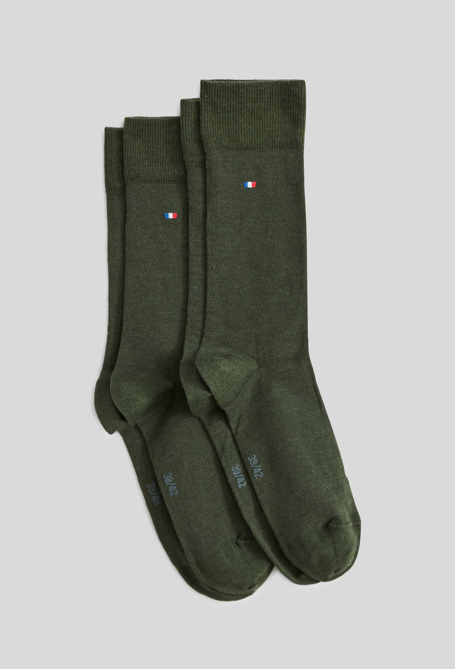 Lot de 2 paires de chaussettes en laine Fabrication Fran&ccedil;aise, Vert fonc&eacute;, large image number 0