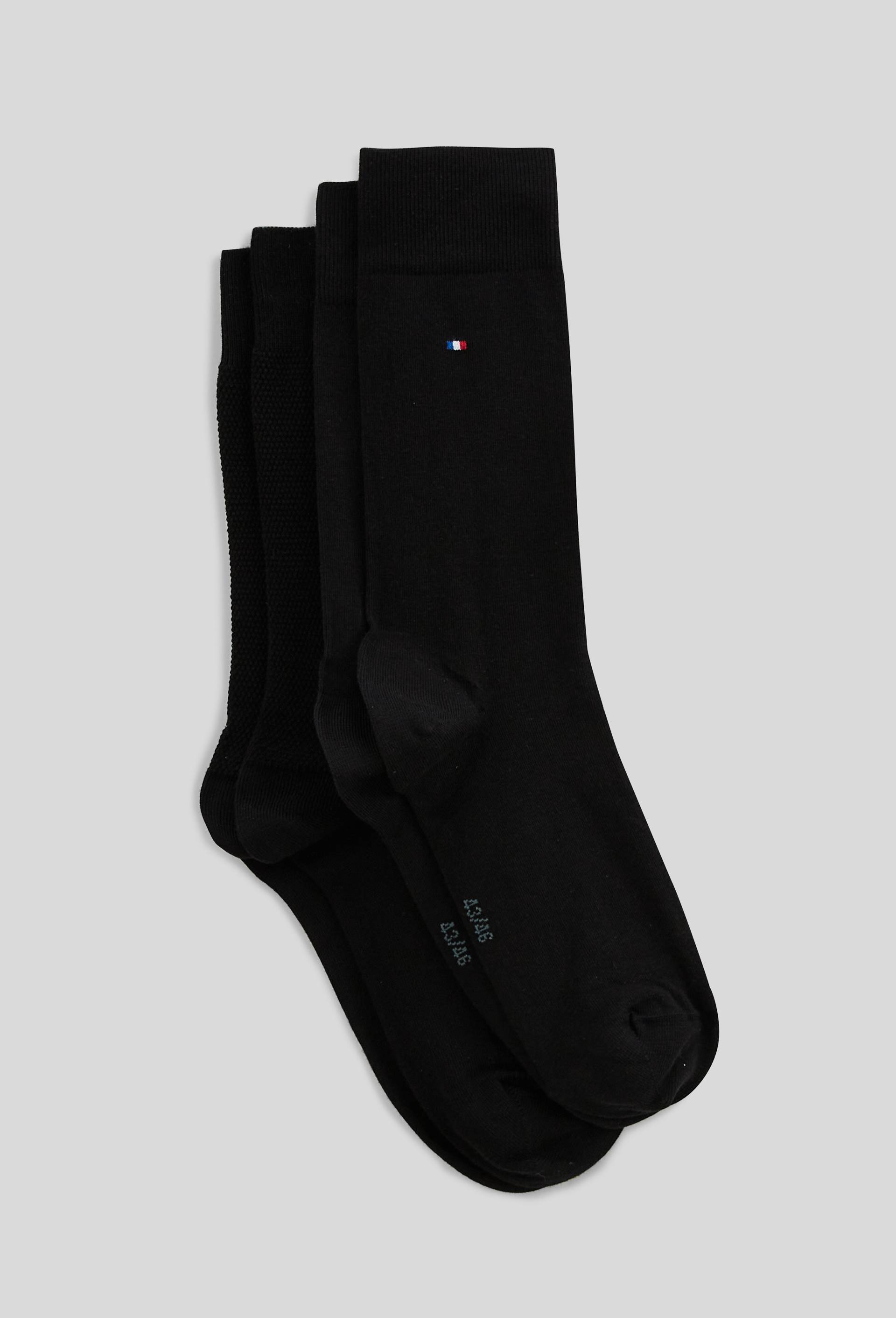 Lot de 2 paires de chaussettes unies en coton, Noir, large image number 0