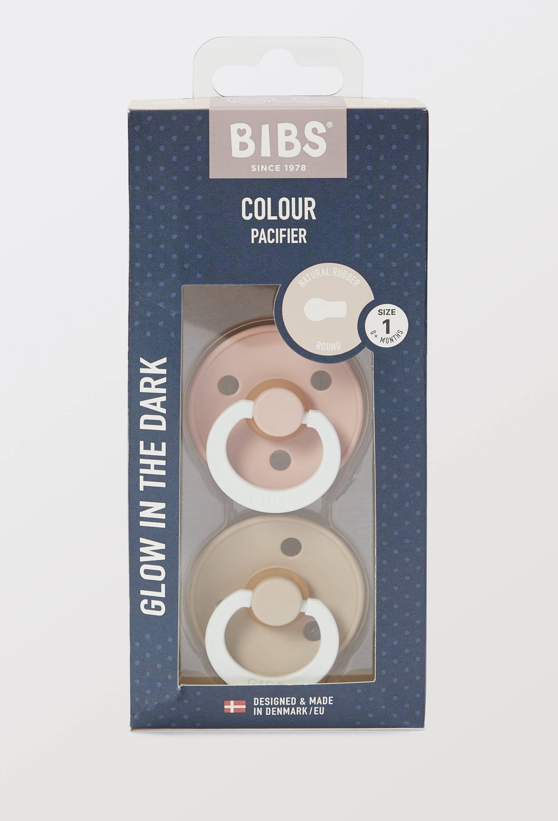 Pack de 2 sucettes Colour Caoutchouc phosphorescente 0-6mois, Rose, large image number 0.0