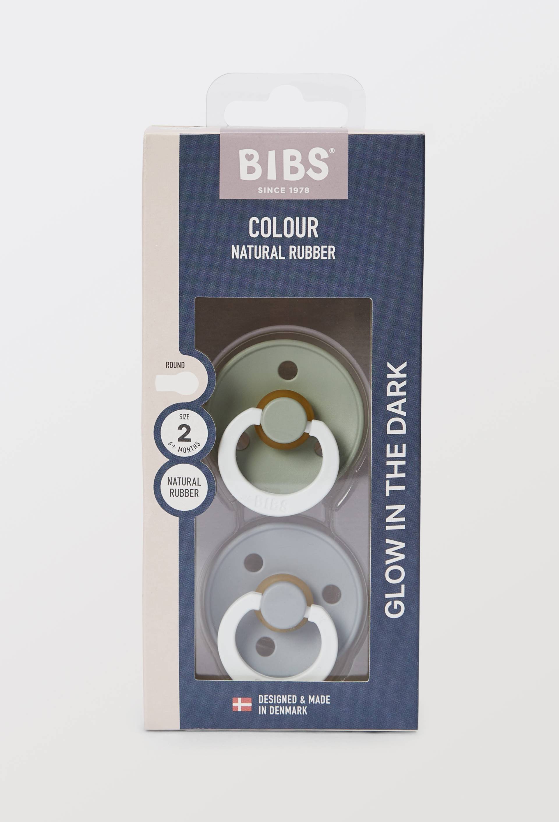 Pack de 2 sucettes Colour Caoutchouc phosphorescente 6 -18mois, Vert fonc&eacute;, large image number 0.0