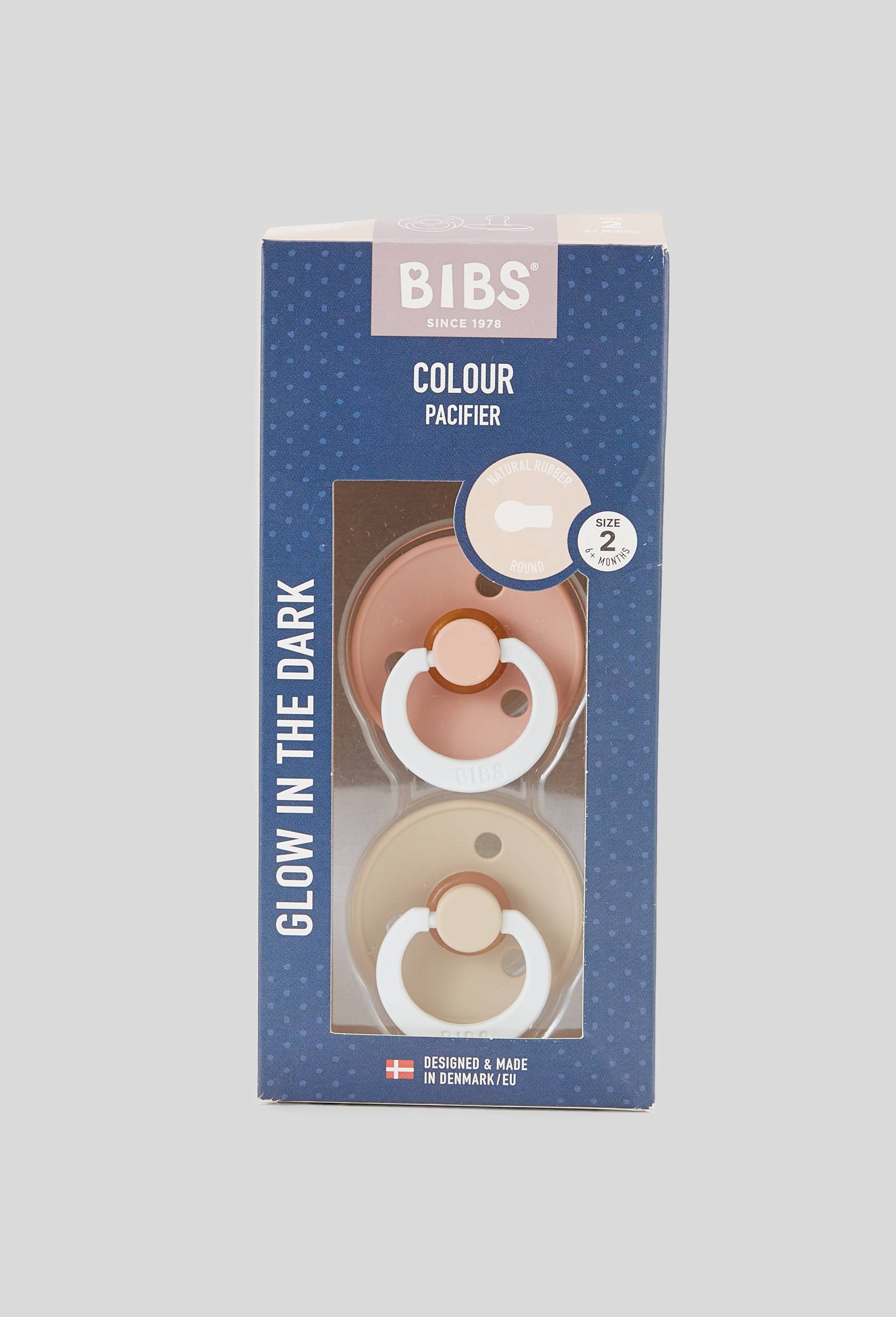 Pack de 2 sucettes Colour Caoutchouc phosphorescente 6 -18mois, Rose clair, large image number 0