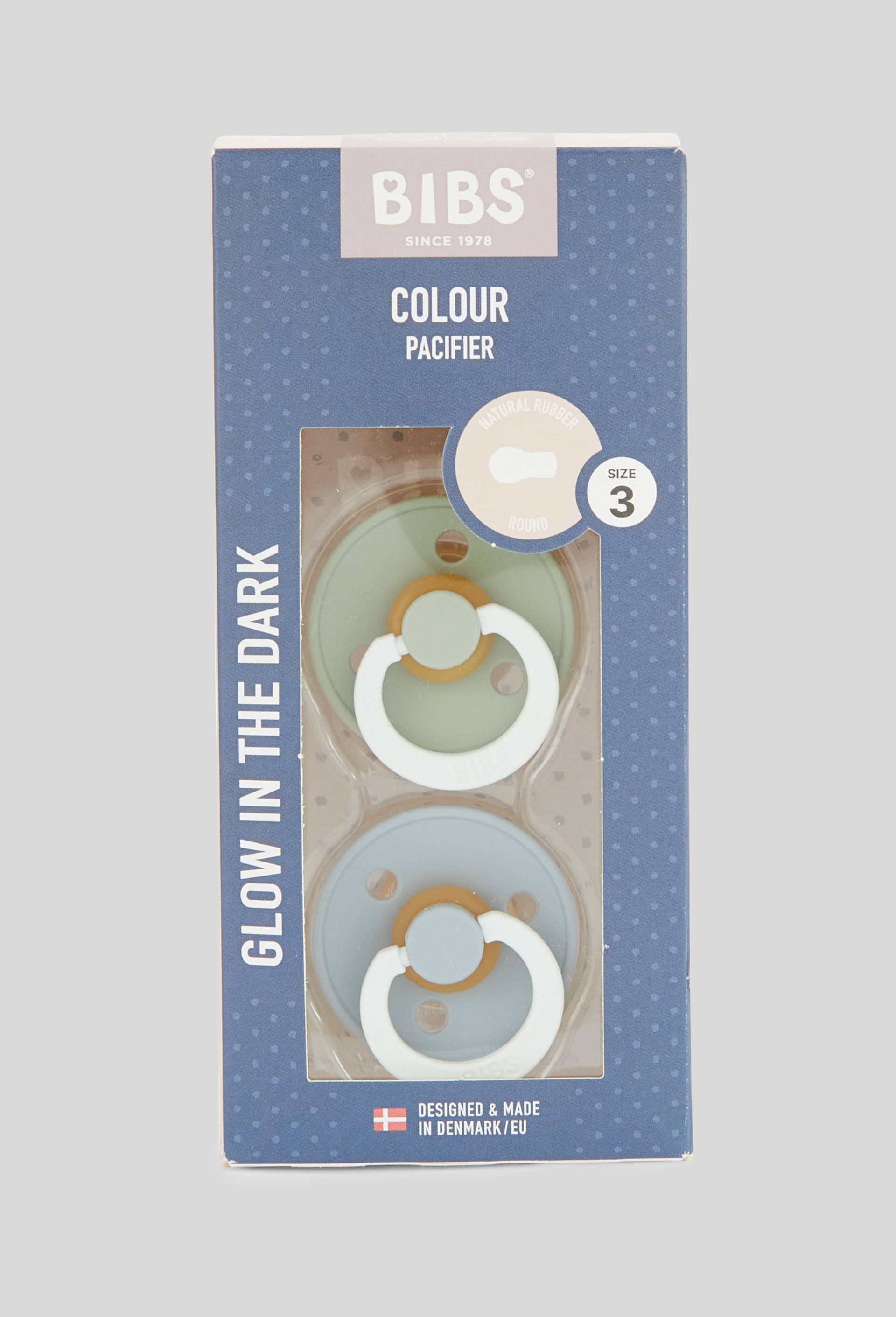 Pack de 2 sucettes Colour Caoutchouc phosphorescente 18 et + mois, Vert, large image number 0.0
