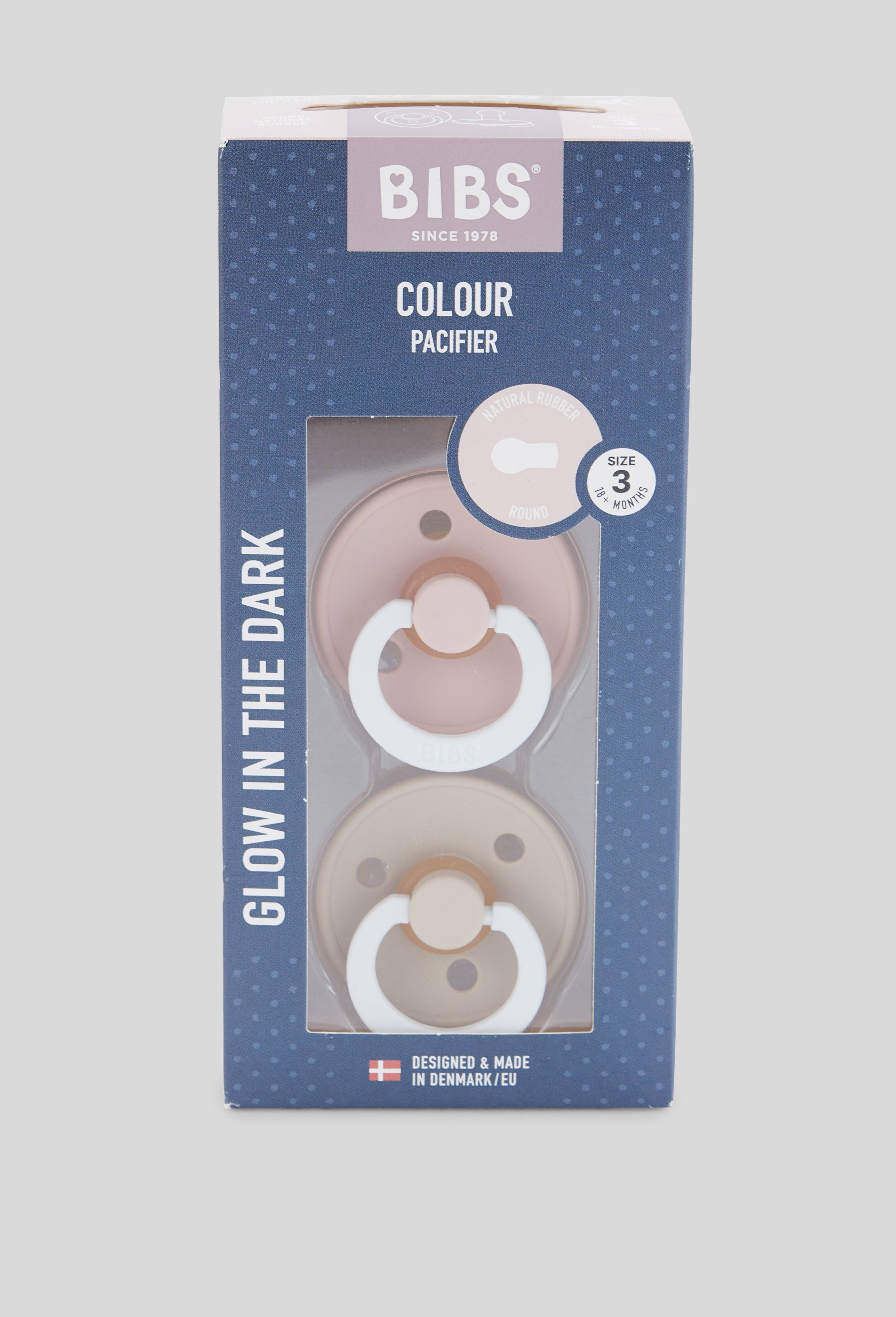 Pack de 2 sucettes Colour Caoutchouc phosphorescente 18 et + mois, Rose clair, large image number 1.0