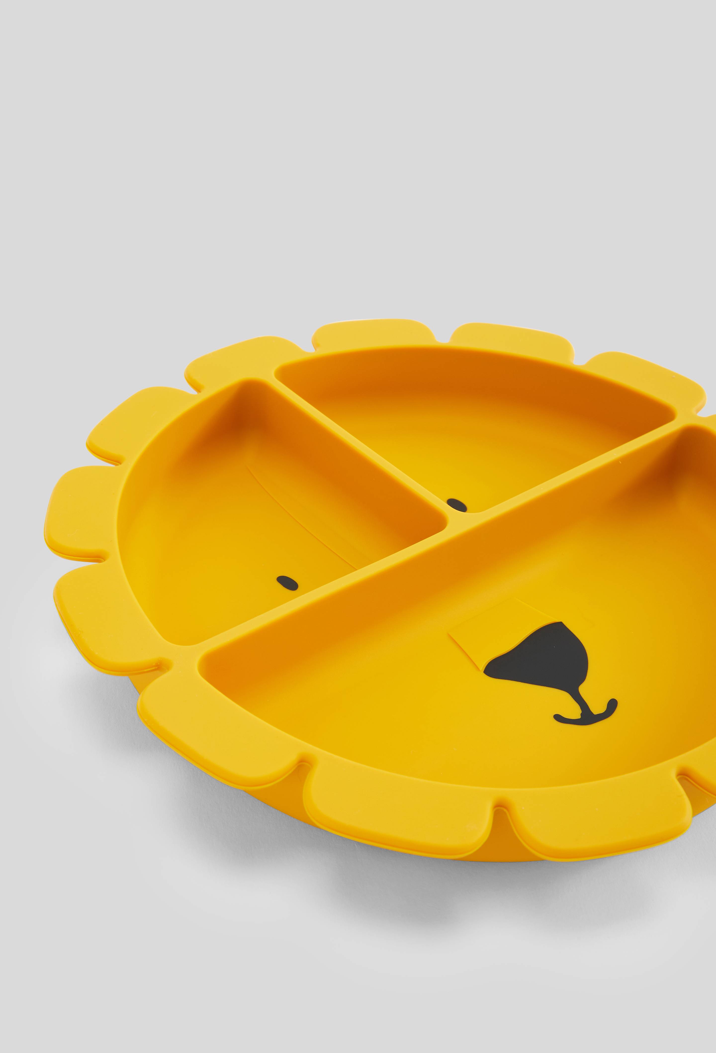 Assiette &agrave; compartiments en silicone, Jaune, swatch image