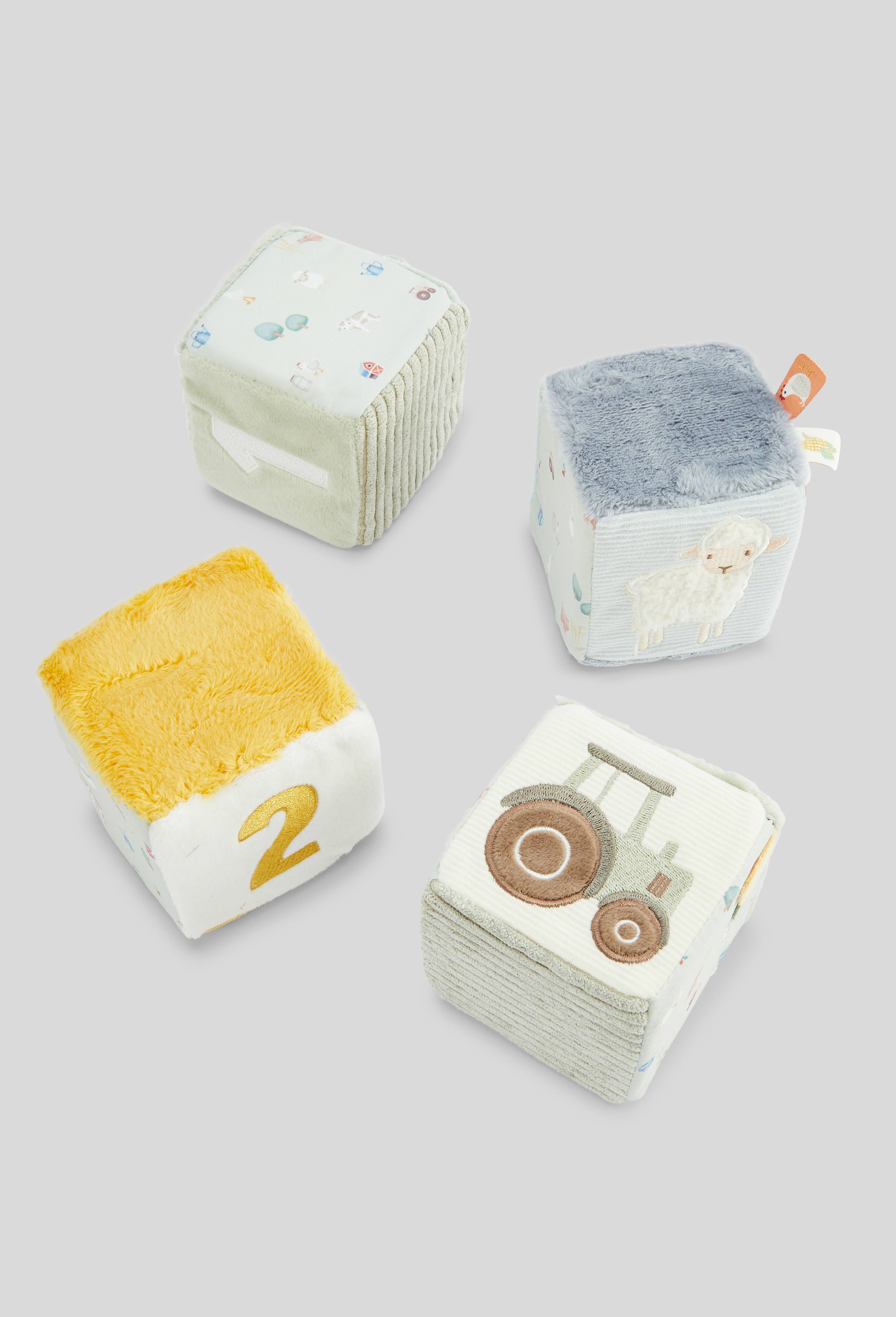 Lot de 4 Cubes Doux Little Farm, Multicolore, large image number 0.0
