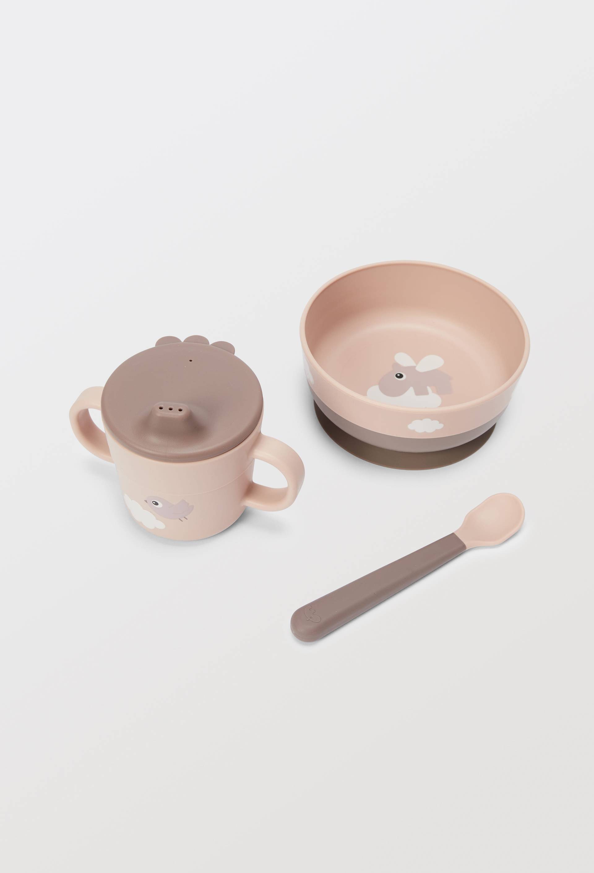 Coffret Repas 3 pi&egrave;ces Foodie, Happy Clouds, Rose clair, large image number 1