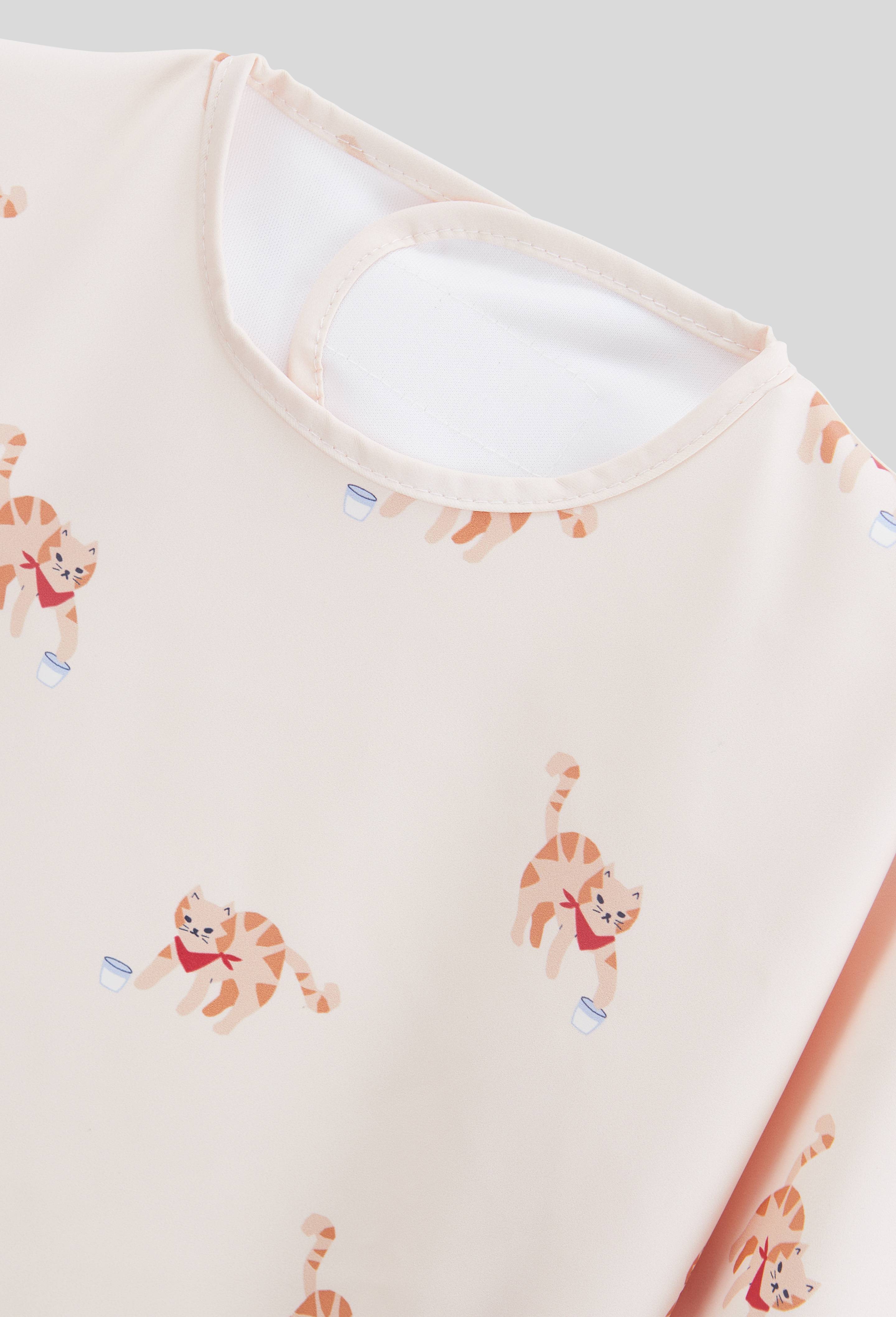 Bavoir manches longues imperm&eacute;able, Beige clair, large image number 2