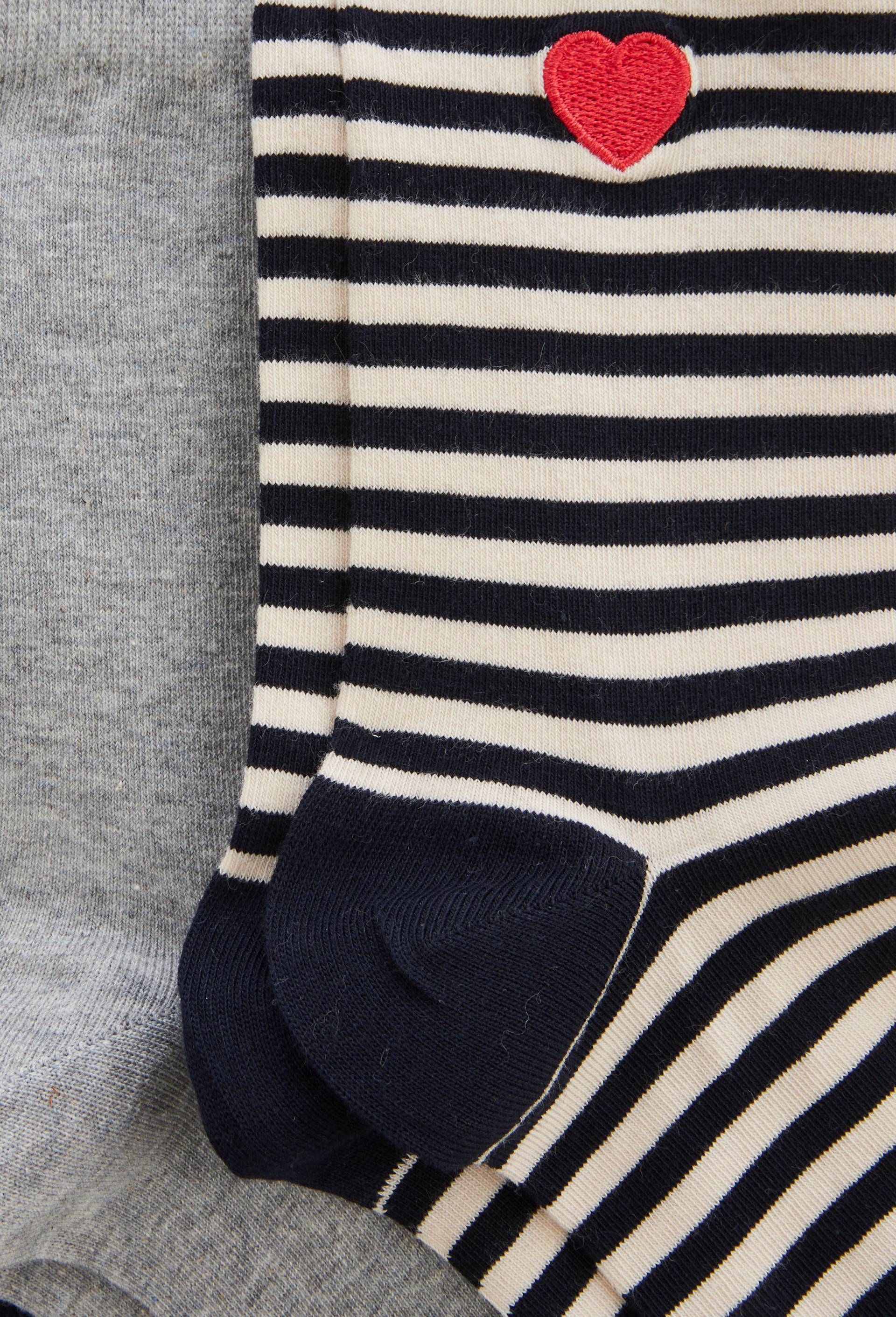 Lot de 3 paires de chaussettes fantaisie en coton, Bleu fonc&eacute;, large image number 1