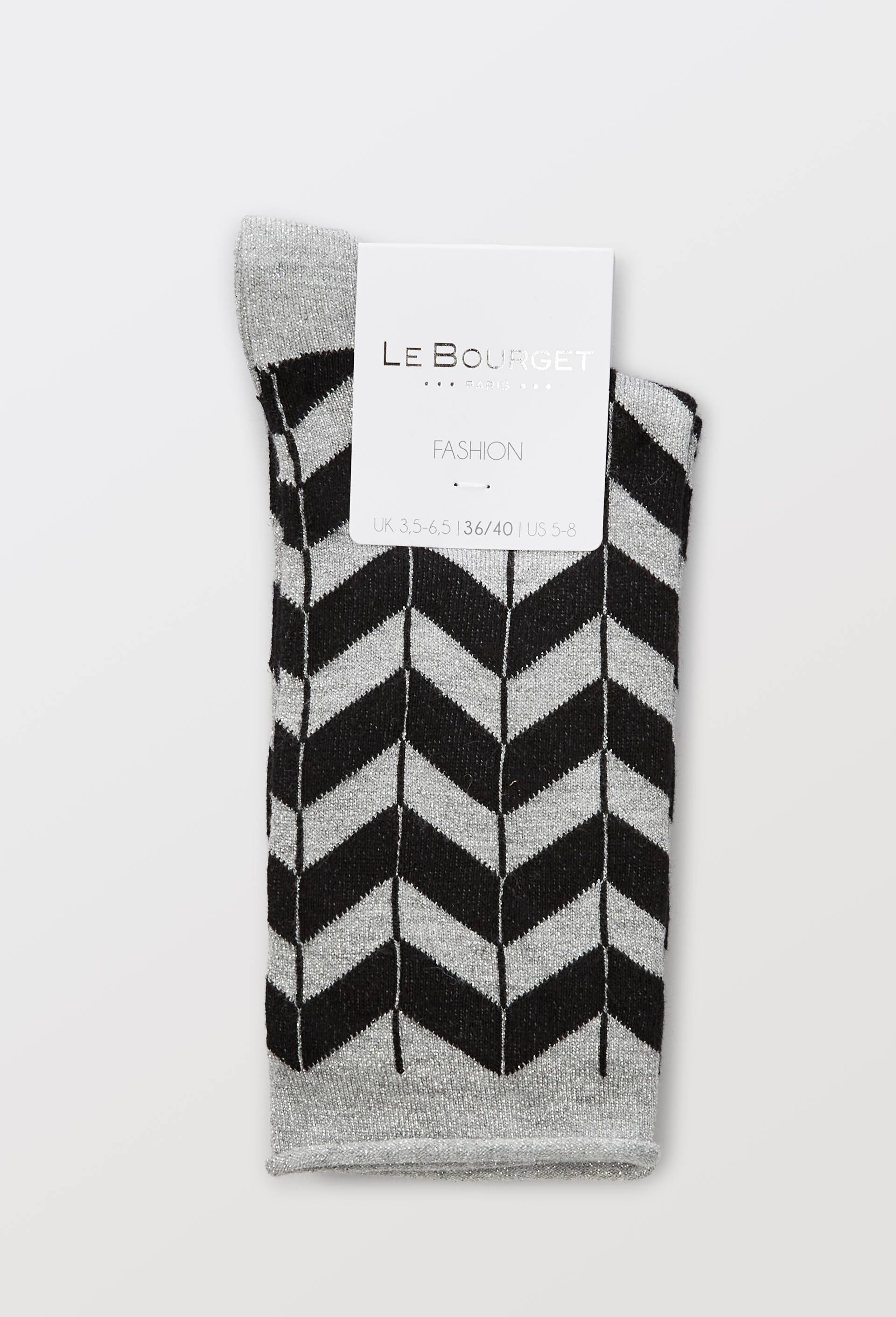 Paire de chaussettes fantaisie en lurex Le Bourget, Argent, large image number 0