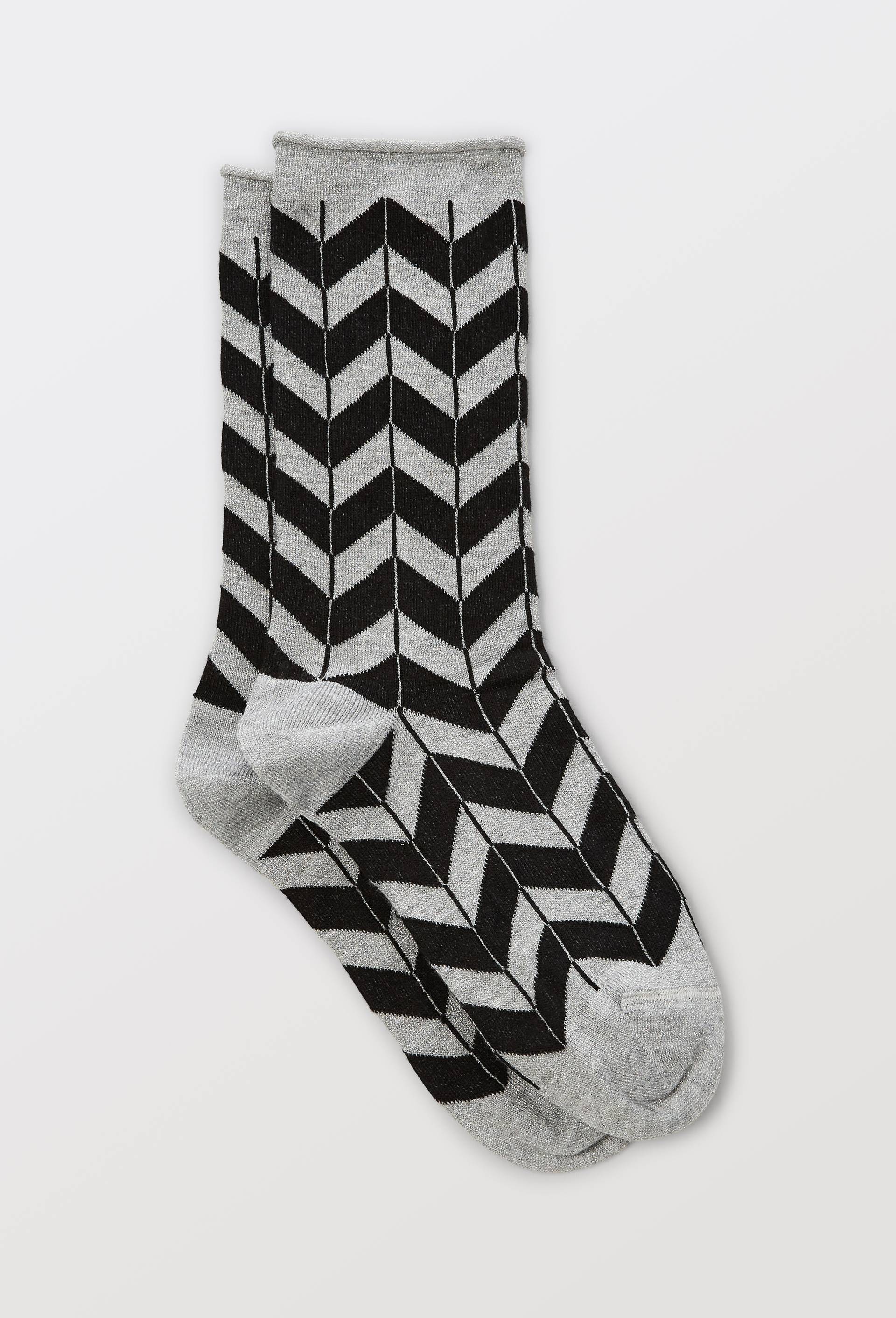 Paire de chaussettes fantaisie en lurex Le Bourget, Argent, large image number 1