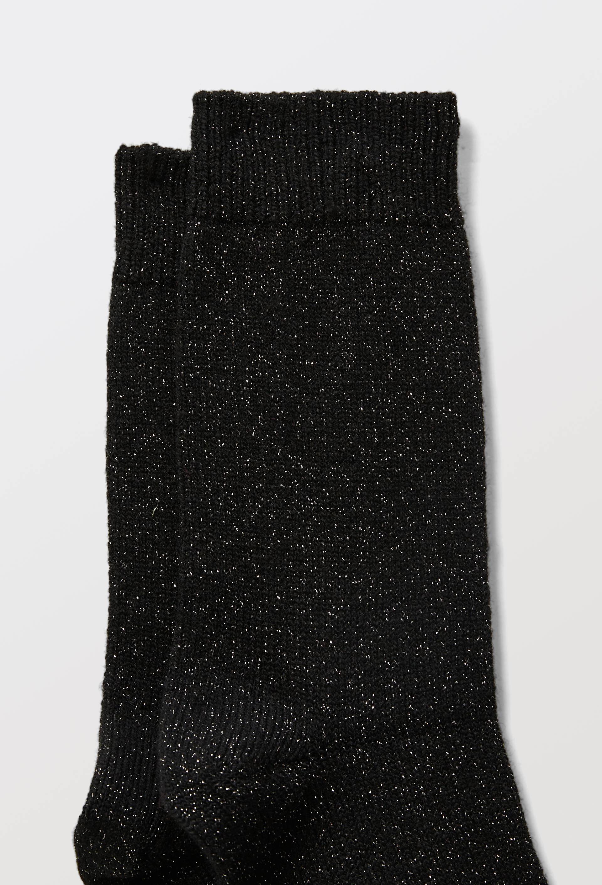 Paire de chaussettes en lurex contenant du cachemire Le Bourget, Noir, large image number 2.0