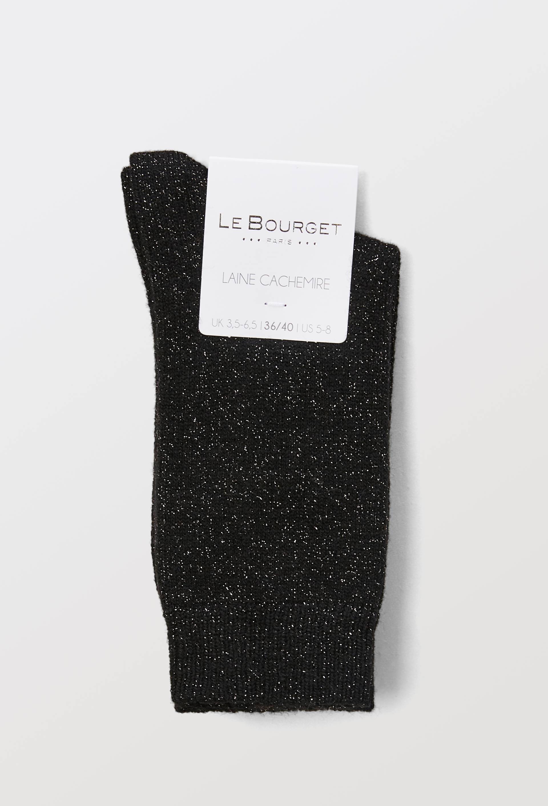 Paire de chaussettes en lurex contenant du cachemire Le Bourget, Noir, large image number 3