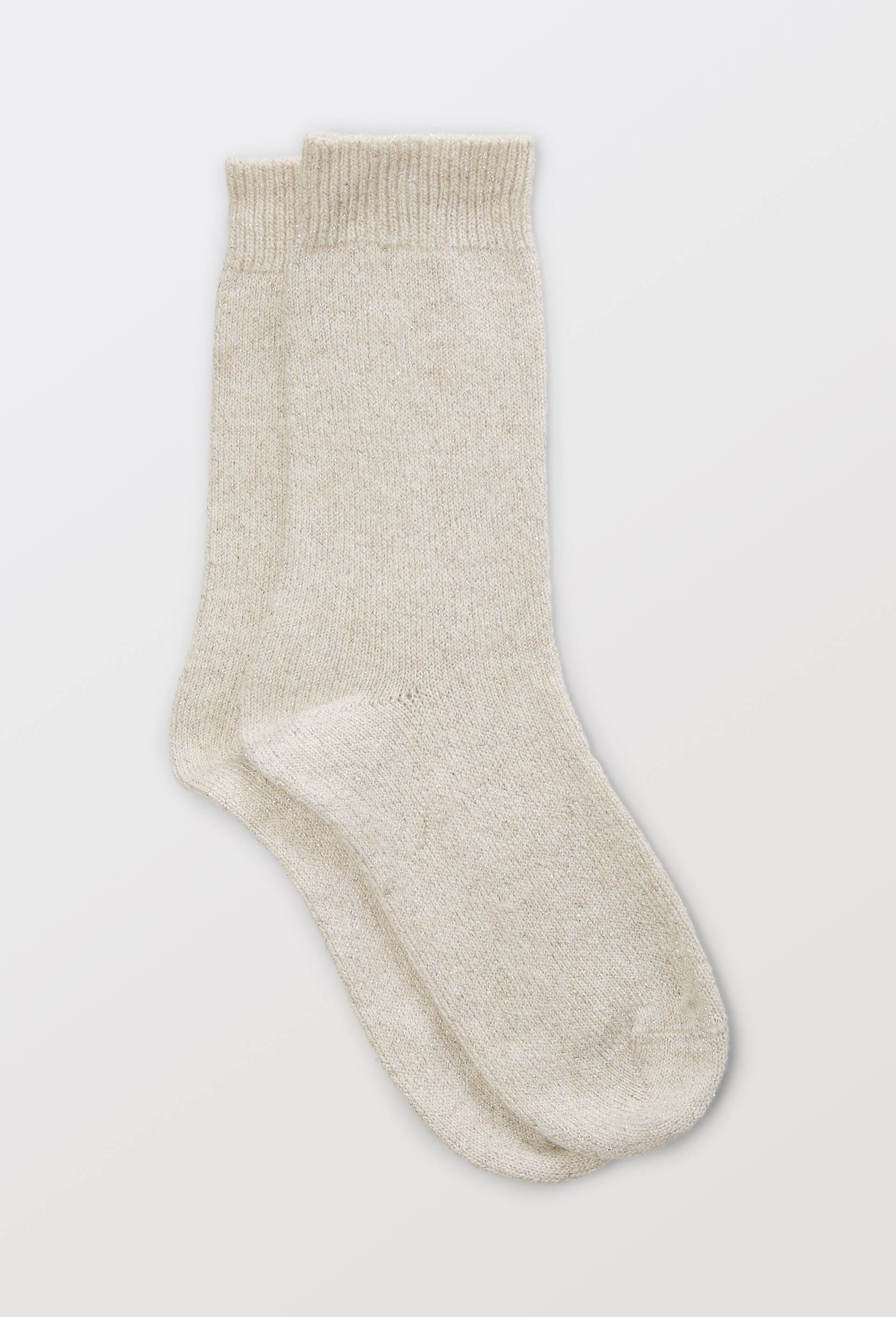 Paire de chaussettes en lurex contenant du cachemire Le Bourget, Ecru, swatch image
